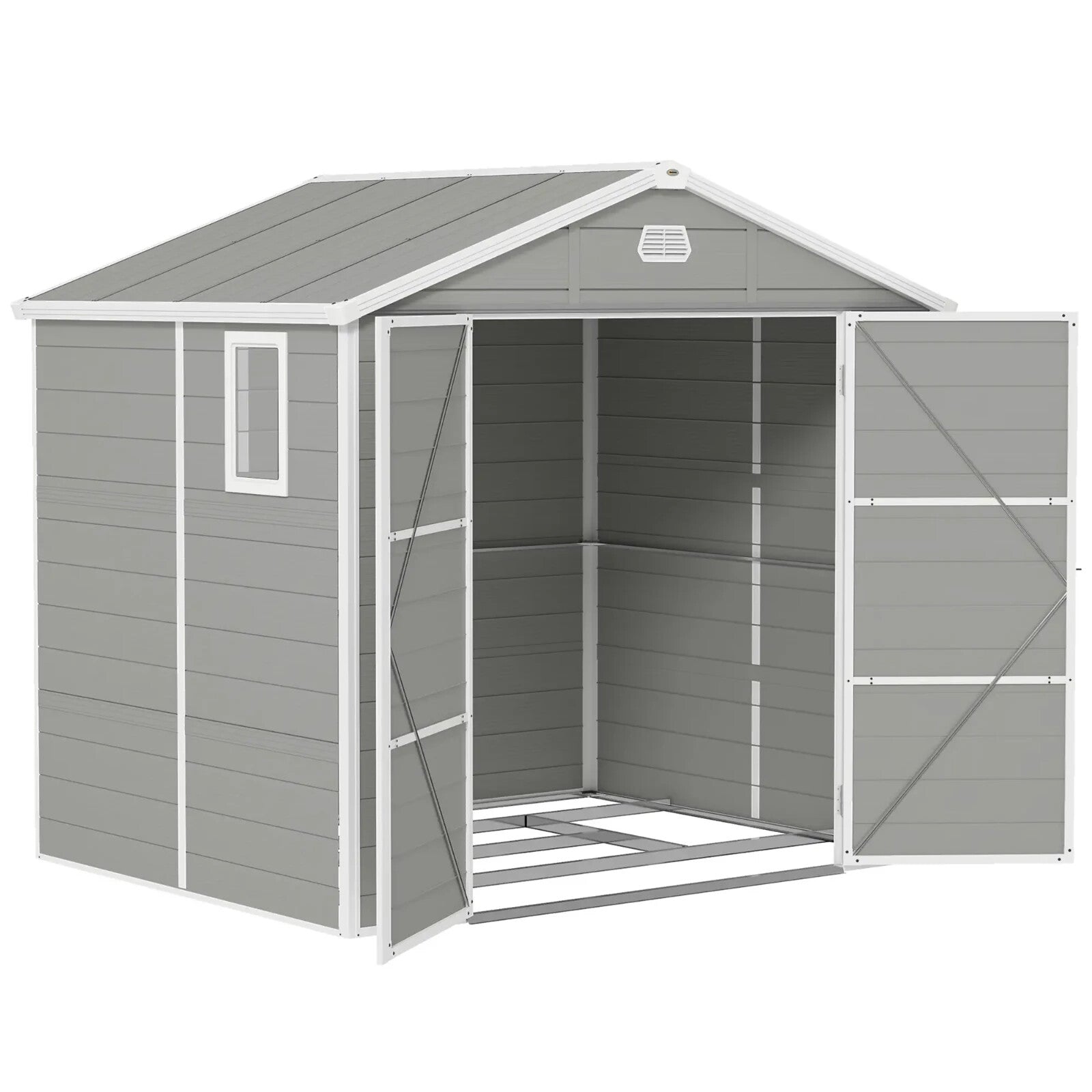 Large Heavy Duty 8 x 6ft Garden Shed Storage w/ Foundation Kit Vents Double Door - Home and Garden Furniture Shop - rustic - furniture