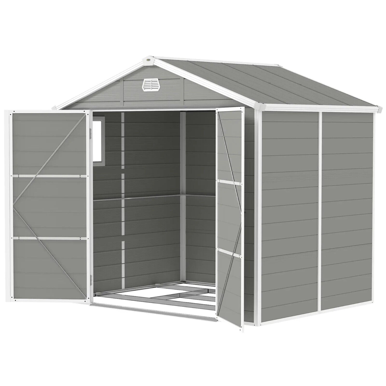 Large Heavy Duty 8 x 6ft Garden Shed Storage w/ Foundation Kit Vents Double Door - Home and Garden Furniture Shop - #rustic - furniture#