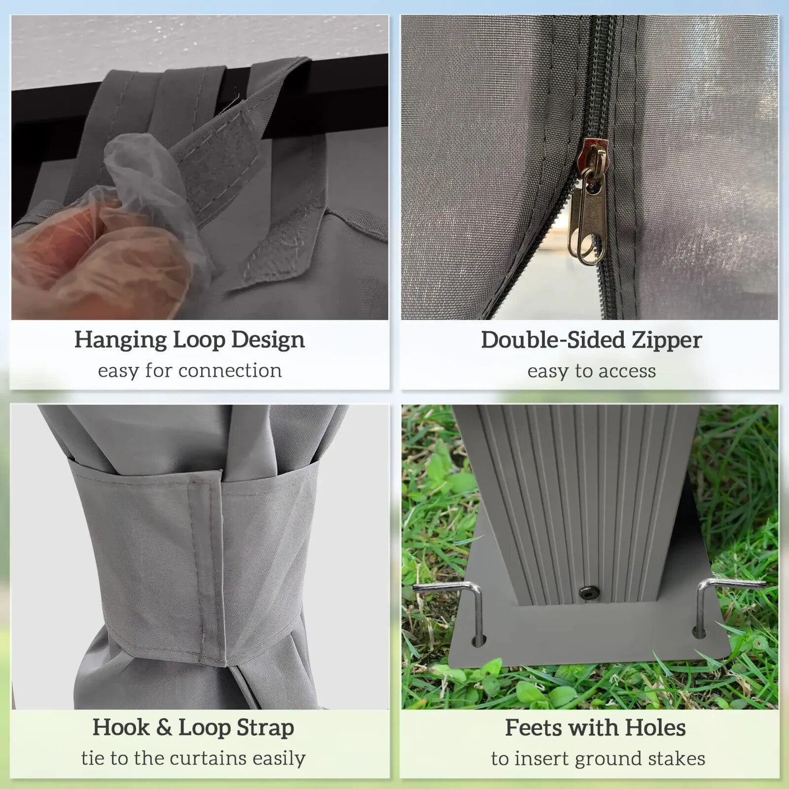 Large Heavy Duty Gazebo Sides 4 x 3m Garden Shelter Vented Roof Netting Curtains - Home and Garden Furniture Shop - rustic - furniture