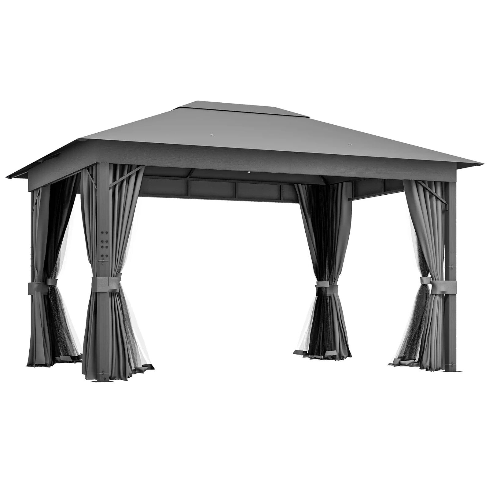 Large Heavy Duty Gazebo Sides 4 x 3m Garden Shelter Vented Roof Netting Curtains - Home and Garden Furniture Shop - rustic - furniture