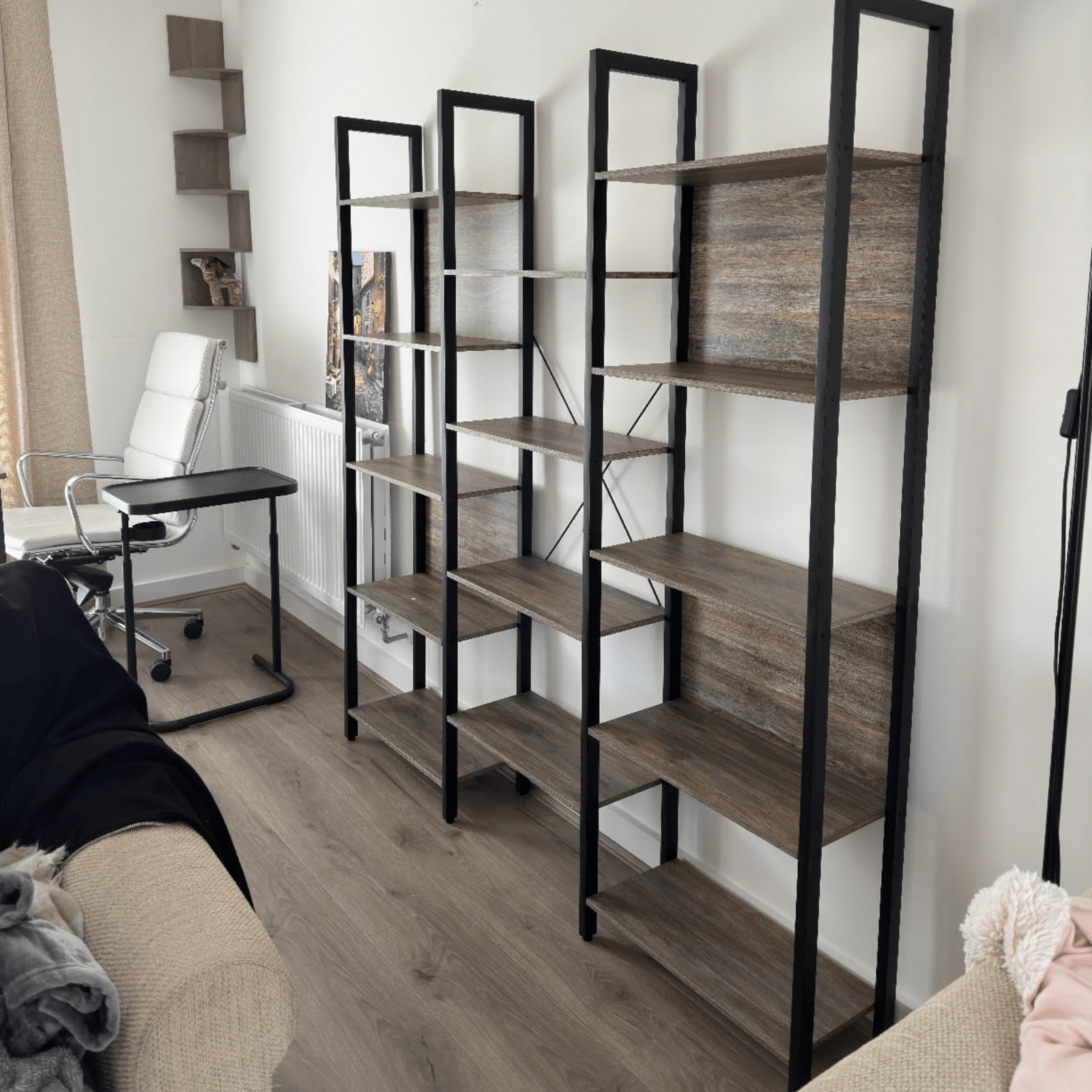 Large Industrial Bookcase Rustic Bookshelf Storage Shelves Metal Frame Display - Home and Garden Furniture Shop - rustic - furniture