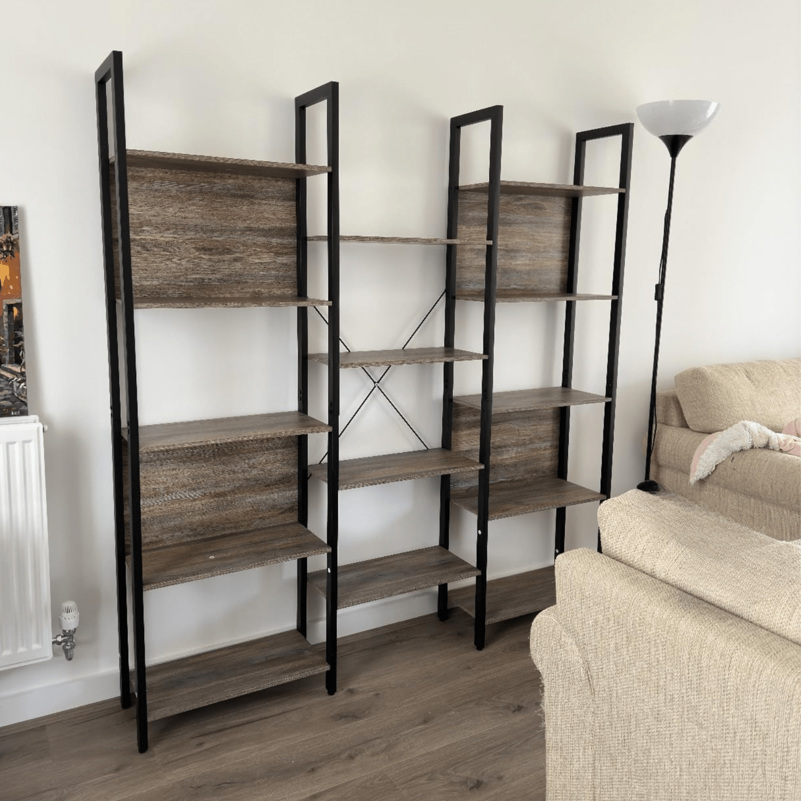 Large Industrial Bookcase Rustic Bookshelf Storage Shelves Metal Frame Display - Home and Garden Furniture Shop - #rustic - furniture#