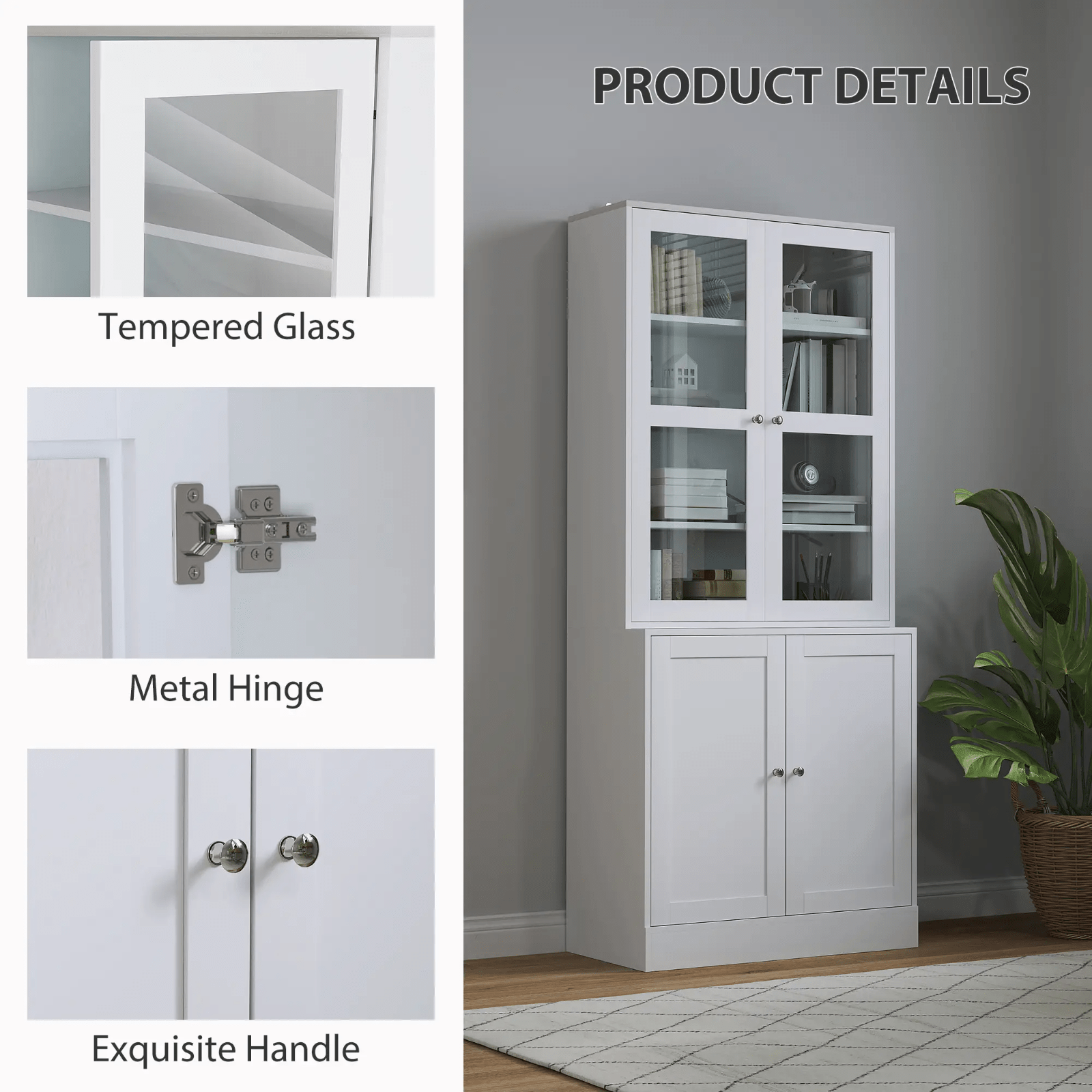 Large Kitchen Larder Cabinet Bookcase Display Storage Doors Adjustable Shelves - Home and Garden Furniture Shop - rustic - furniture