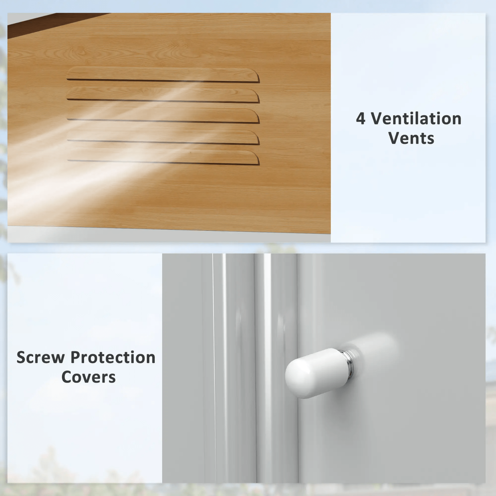 Large Metal Garden Shed 8 x 6ft Wood Effect Tool Storage Sliding Door Lockable - Home and Garden Furniture Shop - rustic - furniture