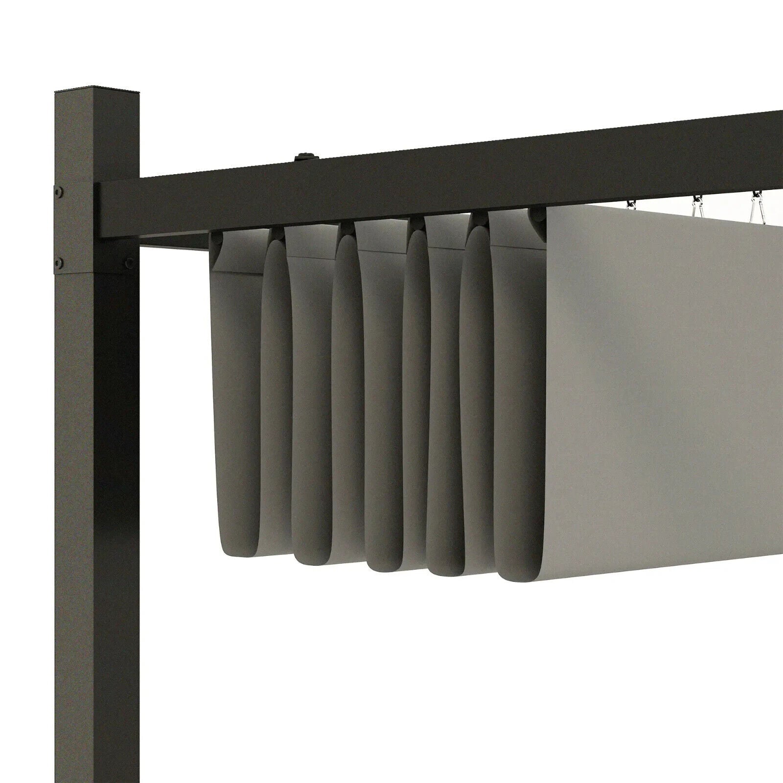 Large Metal Pergola with Retractable Roof 3 x 3(m) Patio Gazebo Sun Shelter Grey - Home and Garden Furniture Shop - #rustic - furniture#