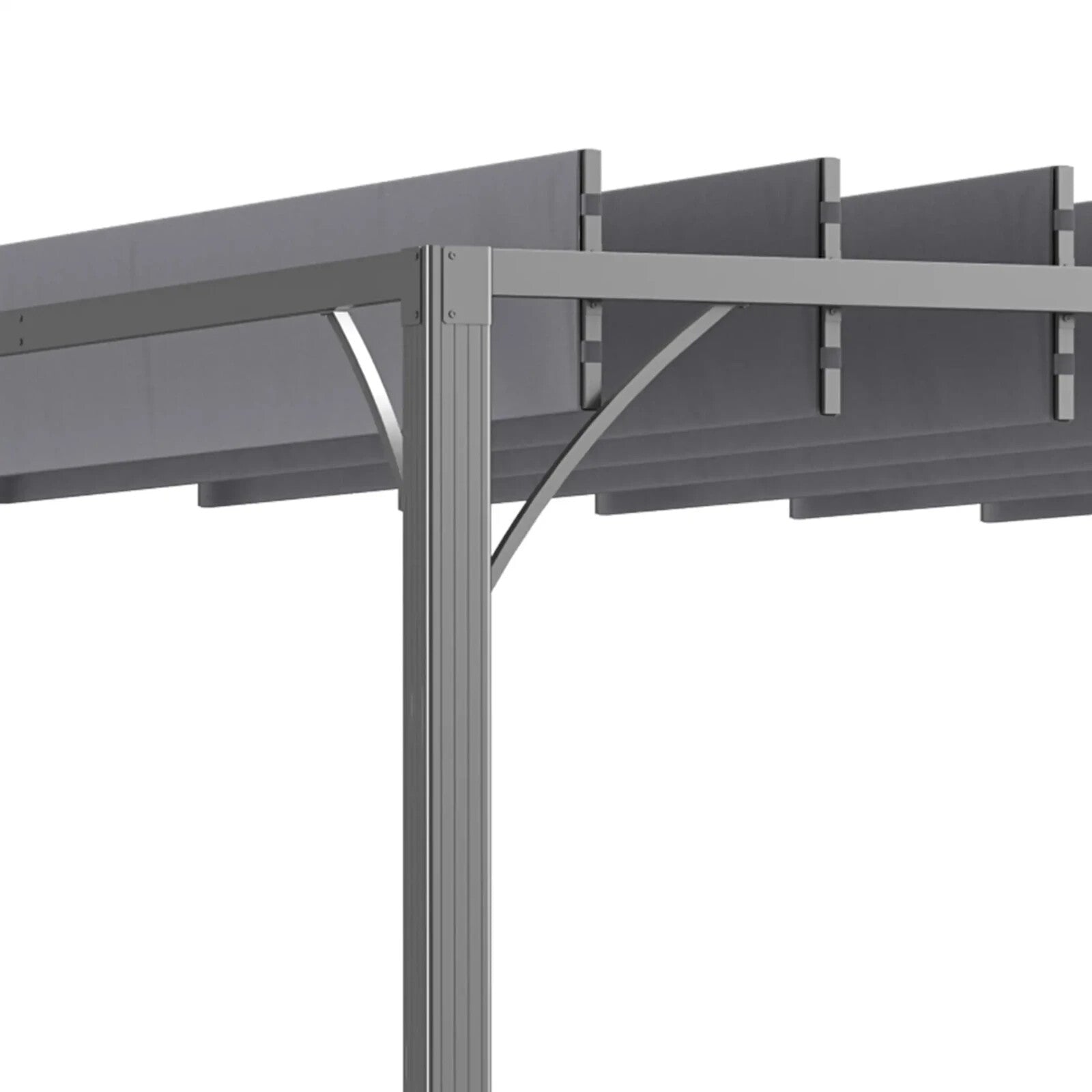 Large Metal Pergola with Retractable Roof 4 x 3m Outdoor Louvered Gazebo Grey - Home and Garden Furniture Shop - rustic - furniture