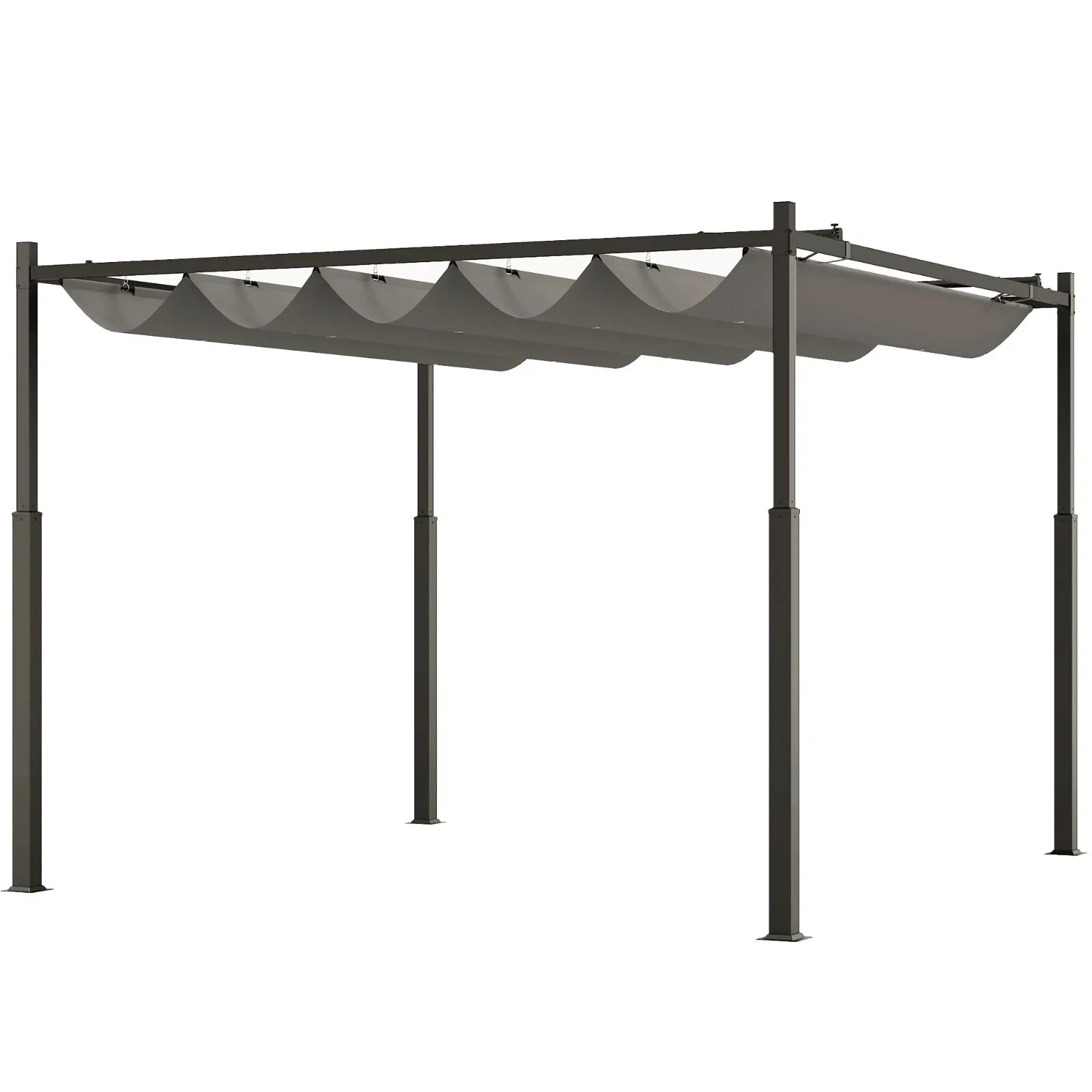 Large Metal Pergola with Roof Heavy Duty Frame 3m Patio Gazebo Shelter Canopy - Home and Garden Furniture Shop - rustic - furniture