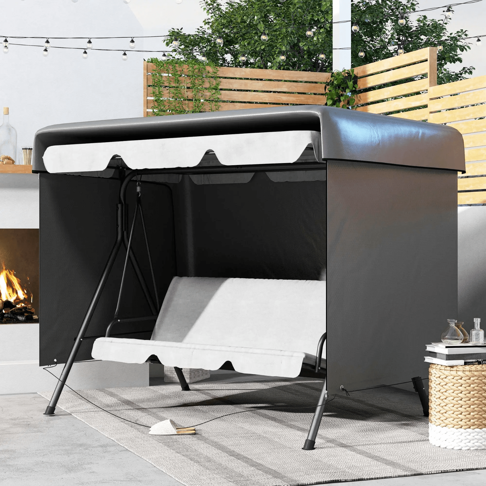 Large Patio Swing Chair Cover Outdoor Garden Furniture Waterproof Rain Protector - Home and Garden Furniture Shop - rustic - furniture