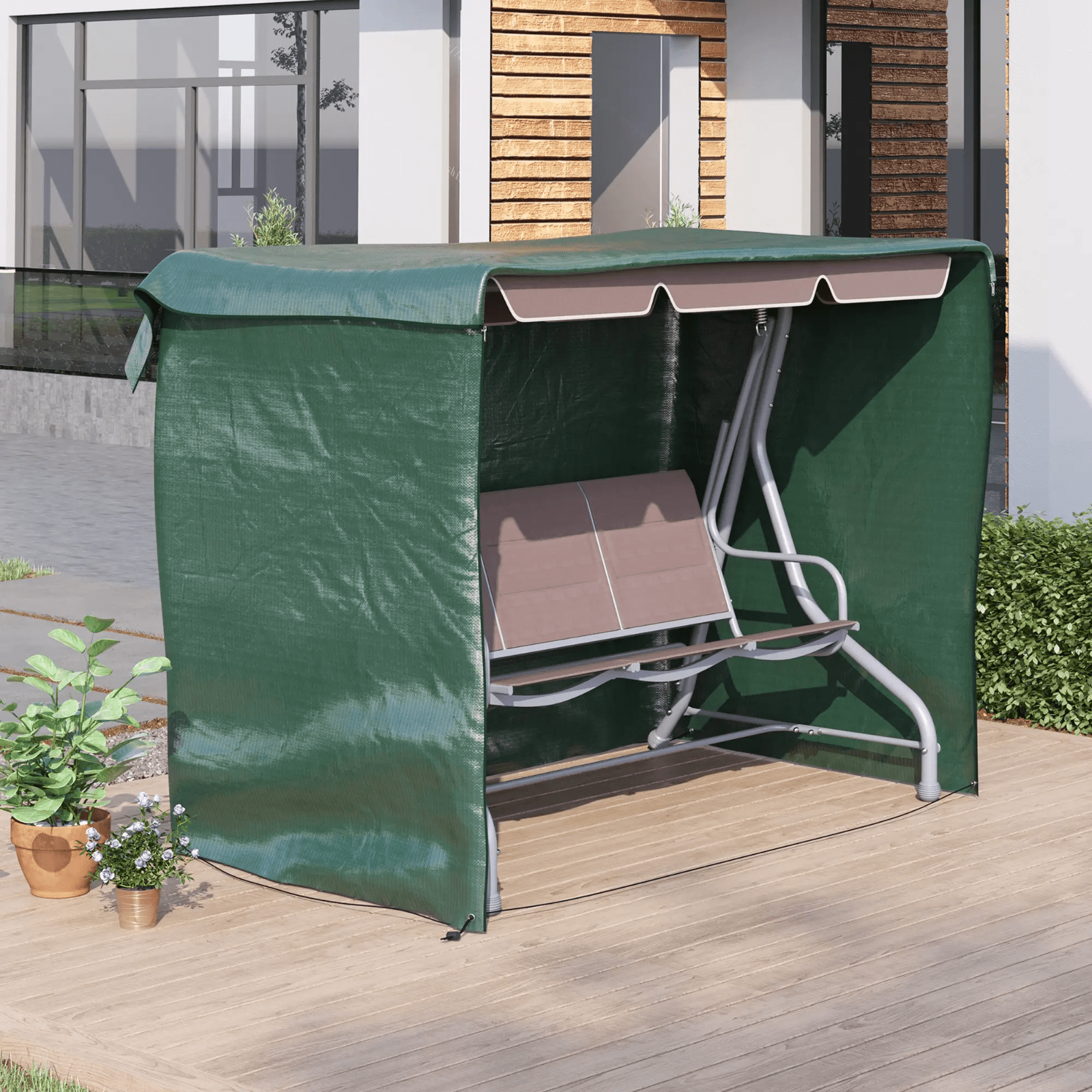 Large Patio Swing Chair Cover Outdoor Garden Furniture Waterproof Rain Protector - Home and Garden Furniture Shop - rustic - furniture