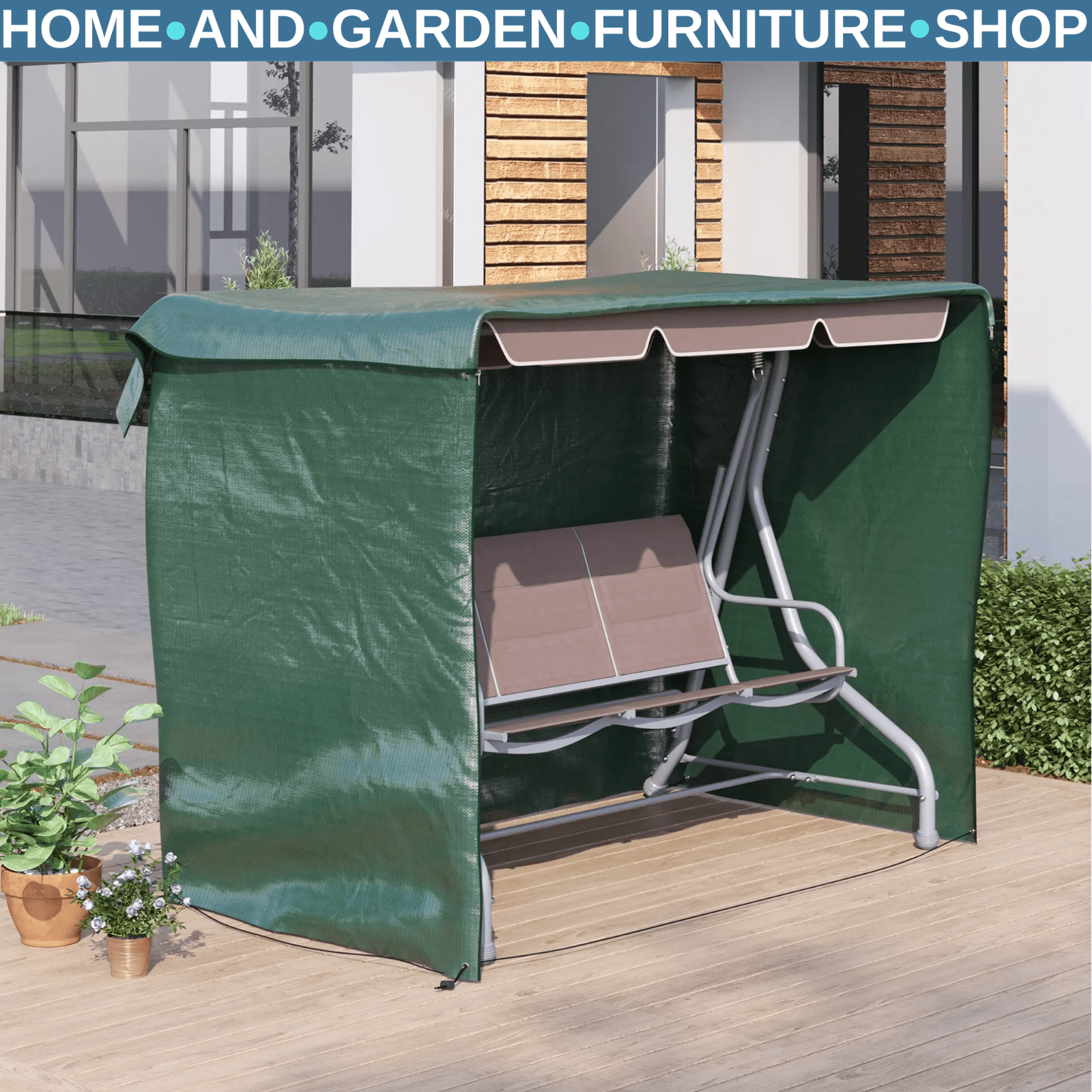 Large Patio Swing Chair Cover Outdoor Garden Furniture Waterproof Rain Protector - Home and Garden Furniture Shop - rustic - furniture