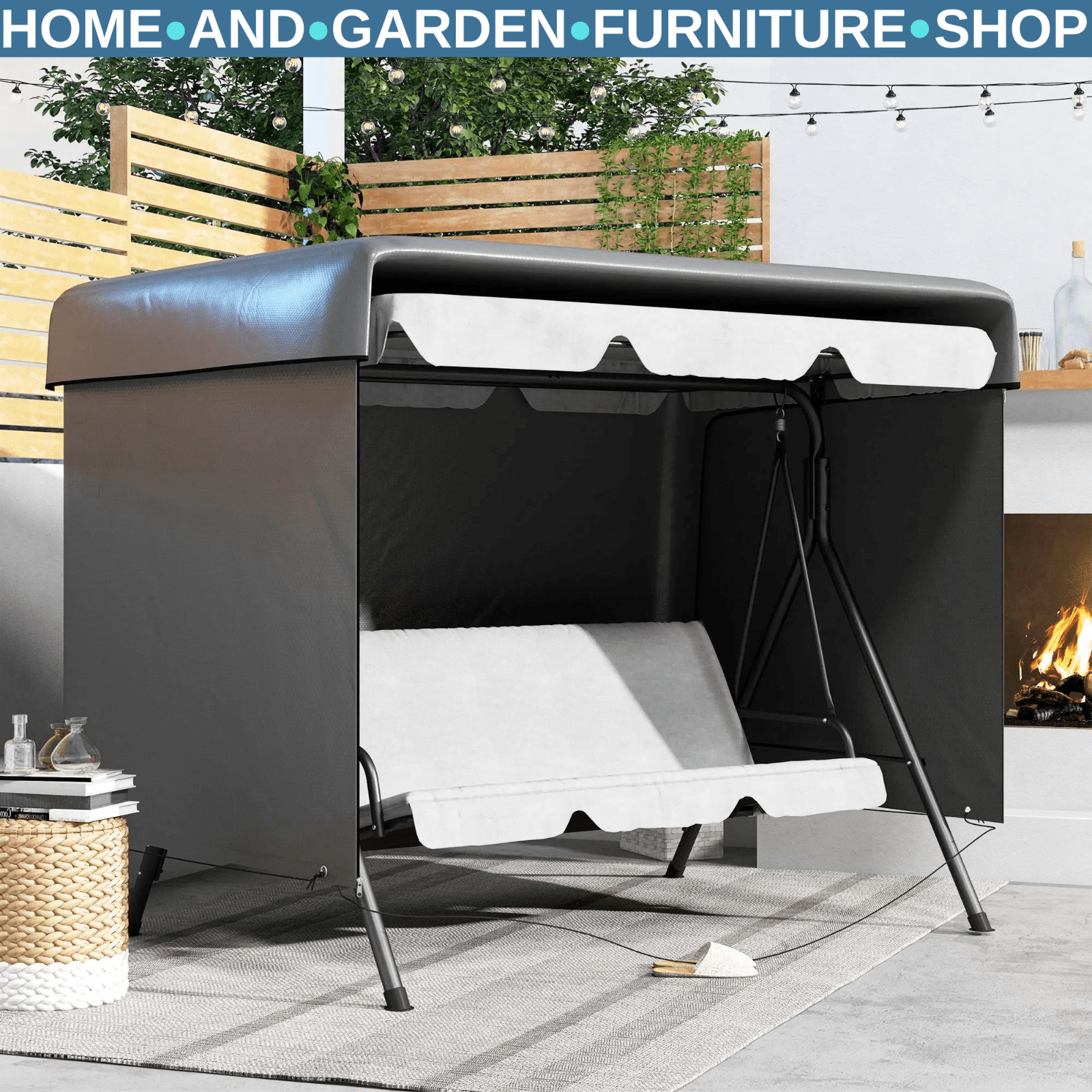 Large Patio Swing Chair Cover Outdoor Garden Furniture Waterproof Rain Protector - Home and Garden Furniture Shop - rustic - furniture