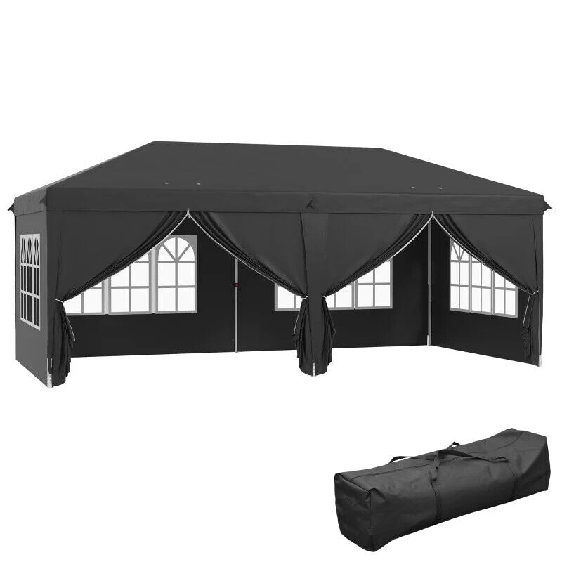 Large Pop Up Gazebo Outdoor Wedding Party Tent Sides 3 x 6m Heavy Duty Pavilion - Home and Garden Furniture Shop - #rustic - furniture#