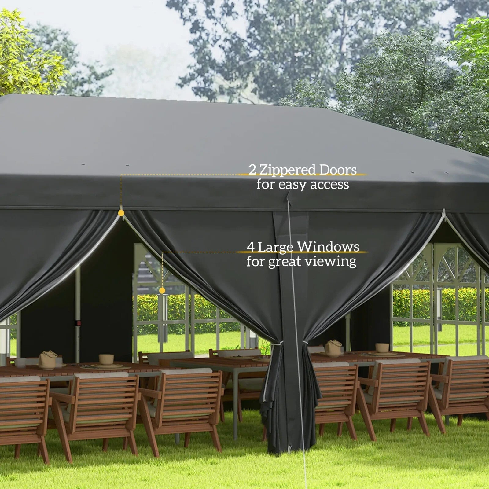 Large Pop Up Gazebo Outdoor Wedding Party Tent Sides 3 x 6m Heavy Duty Pavilion - Home and Garden Furniture Shop - rustic - furniture