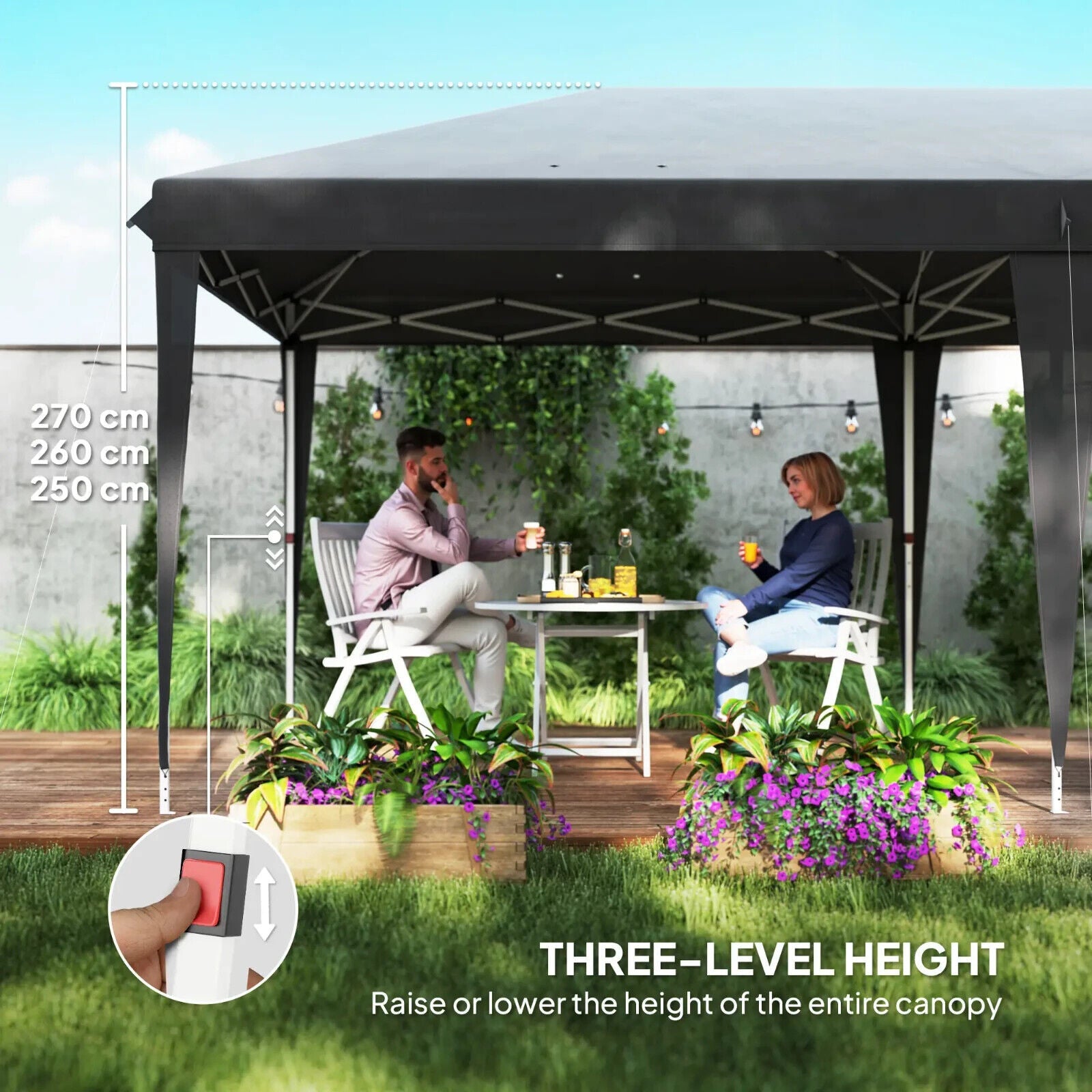 Large Pop Up Gazebo Patio Party Event Heavy Duty Marquee 6 x 3m Canopy Sun Shade - Home and Garden Furniture Shop - #rustic - furniture#
