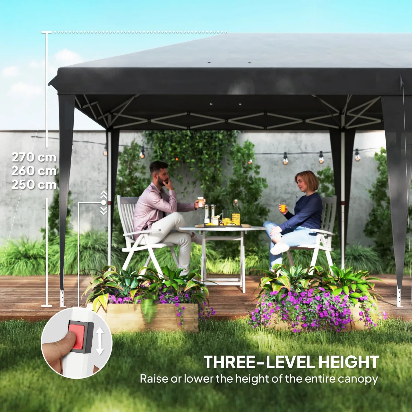 Large Pop Up Gazebo Patio Party Event Heavy Duty Marquee 6 x 3m Canopy Sun Shade - Home and Garden Furniture Shop - rustic - furniture