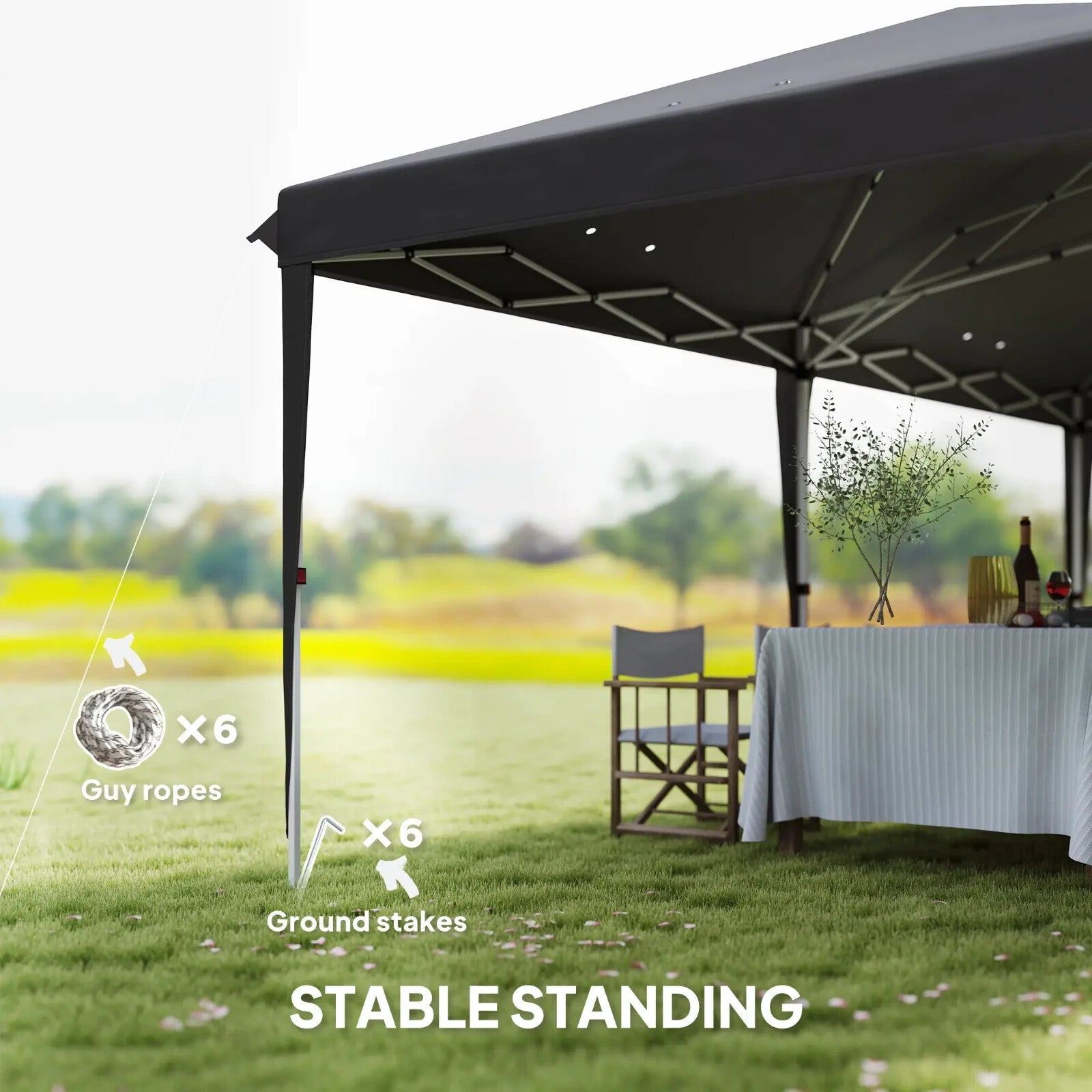 Large Pop Up Gazebo Patio Party Event Heavy Duty Marquee 6 x 3m Canopy Sun Shade - Home and Garden Furniture Shop - rustic - furniture
