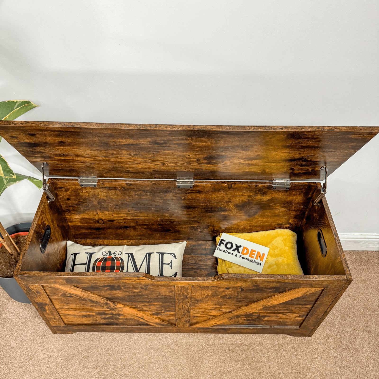 Large Rustic Storage Chest Shoe Bench Toys Trunk Box Organiser Industrial Trunk - Home and Garden Furniture Shop - rustic - furniture