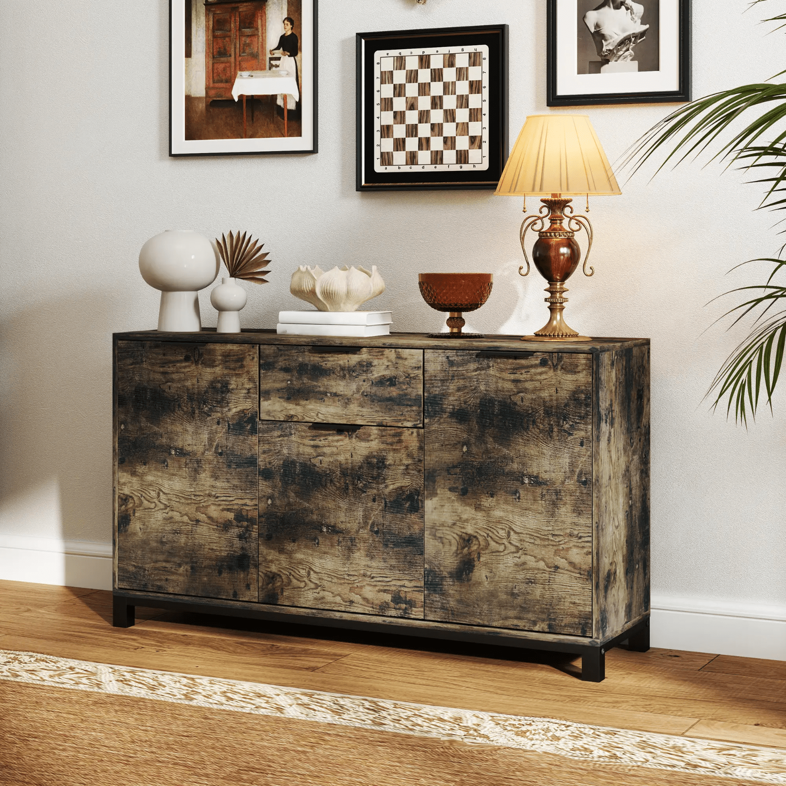Large Sideboard Storage Cabinet for Living Room Industrial Cupboard Doors Drawer - Home and Garden Furniture Shop - rustic - furniture