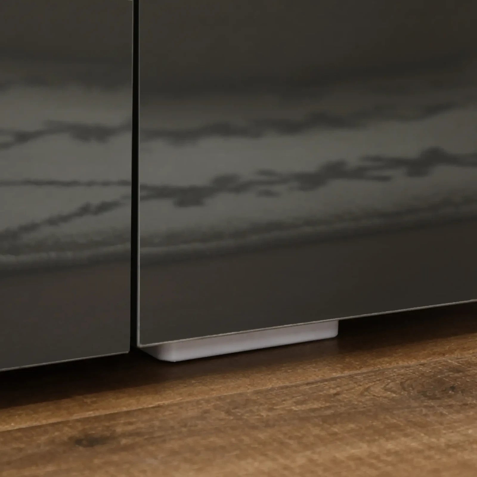 Large TV Stand Cabinet with Storage Lights High Gloss Grey TV Media Unit Shelves - Home and Garden Furniture Shop - rustic - furniture