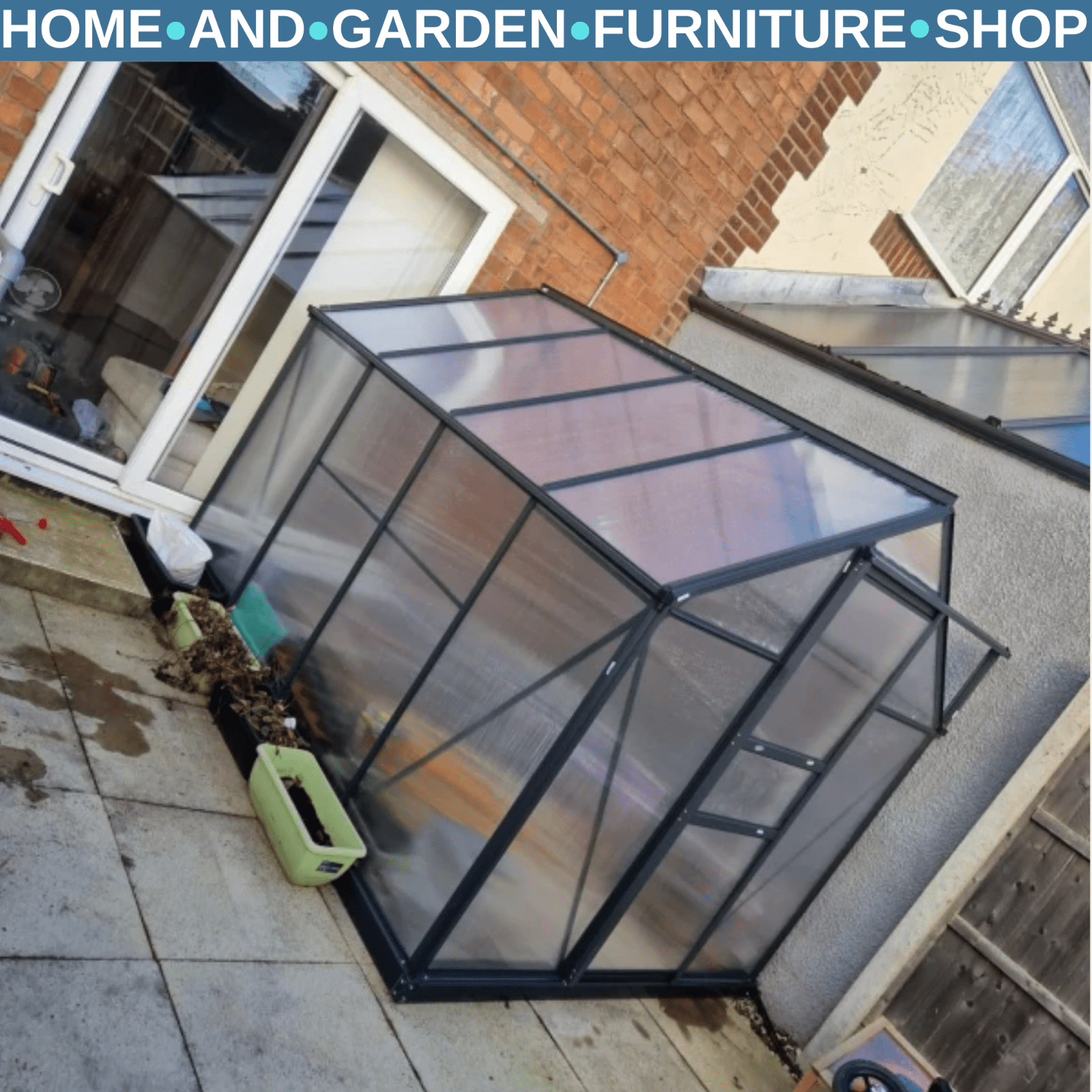 Large Walk In Greenhouse Polycarbonate Panels Aluminium Frame Galvanised Base - Home and Garden Furniture Shop - rustic - furniture
