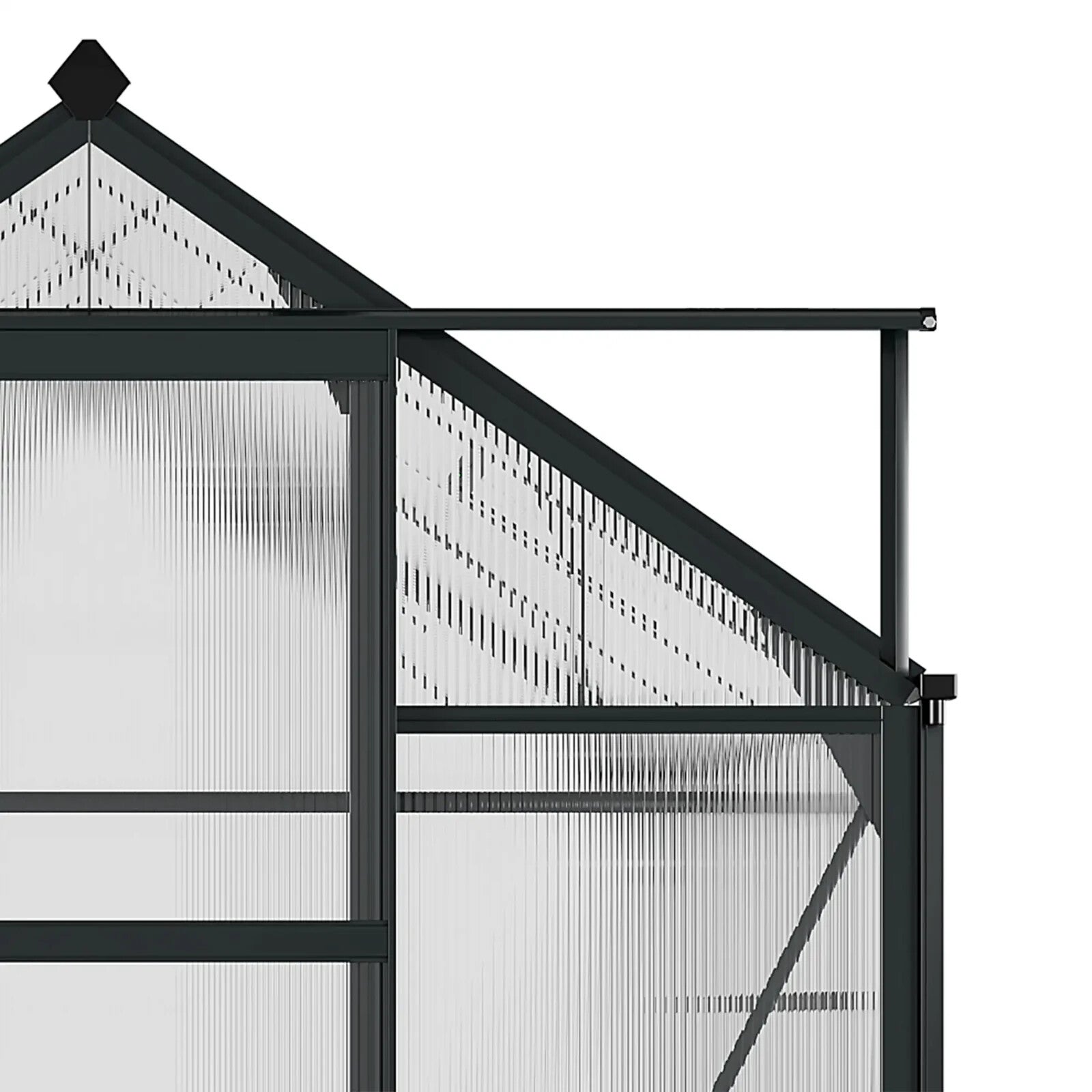 Large Walk In Greenhouse Polycarbonate Panels Aluminium Frame Galvanised Base - Home and Garden Furniture Shop - rustic - furniture