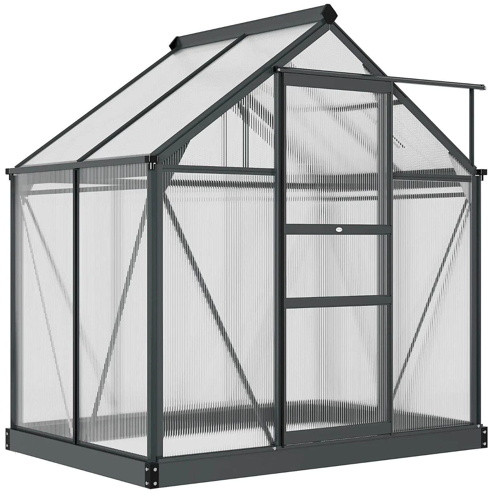 Large Walk - In Polycarbonate Greenhouse Aluminium Frame Galvanised Base Garden - Home and Garden Furniture Shop - rustic - furniture