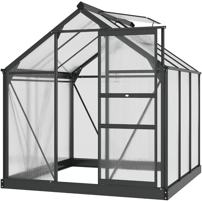 Large Walk - In Polycarbonate Greenhouse Aluminium Frame Galvanised Base,Garden - Home and Garden Furniture Shop - rustic - furniture
