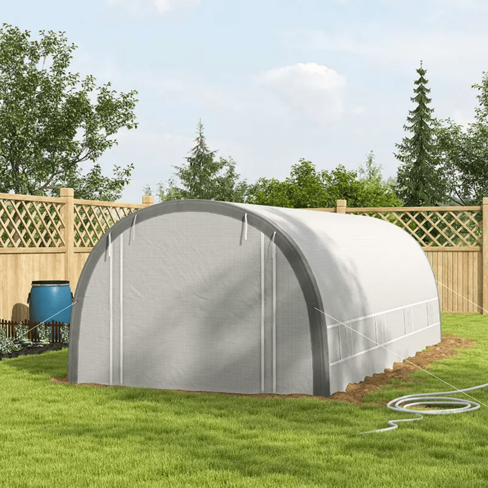 Large Walk In Polytunnel Greenhouse Plant Tent Metal Frame Outdoor Grow House - Home and Garden Furniture Shop - rustic - furniture