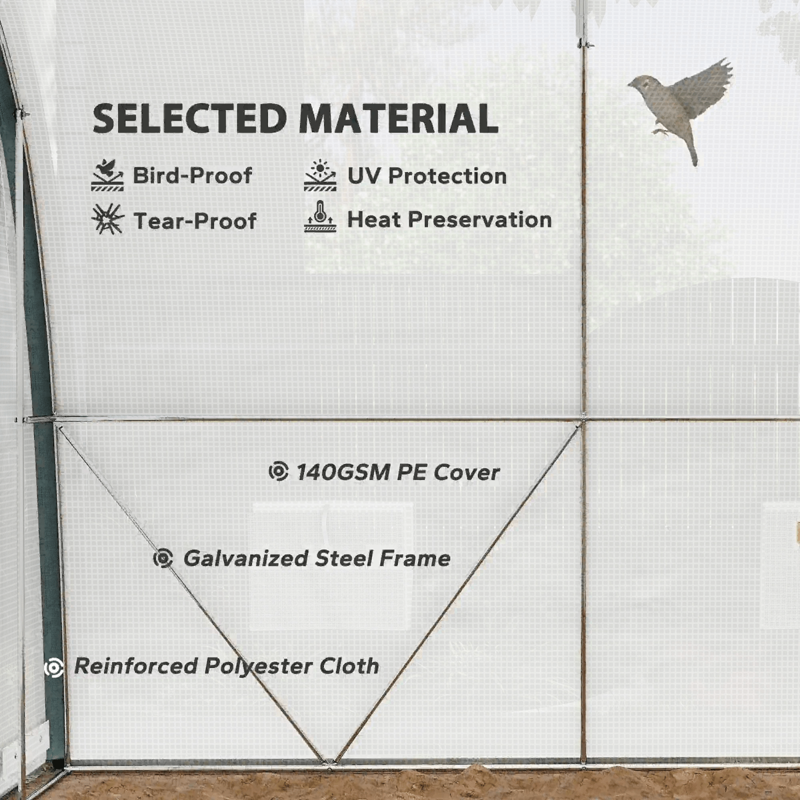 Large Walk In Polytunnel Greenhouse Plant Tent Metal Frame Outdoor Grow House - Home and Garden Furniture Shop - rustic - furniture