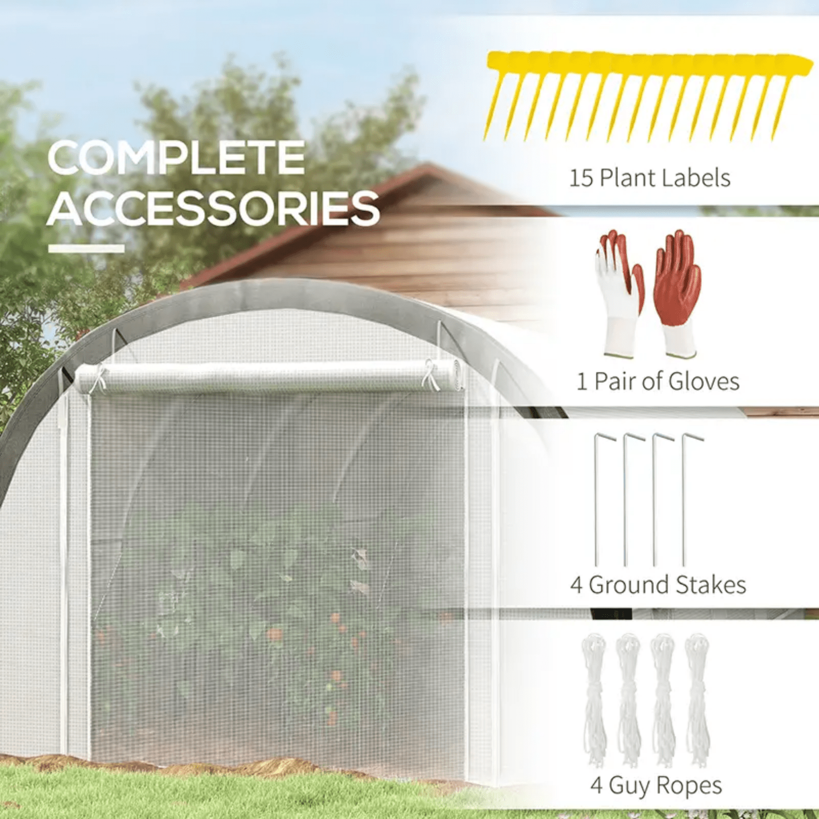 Large Walk In Polytunnel Greenhouse Plant Tent Metal Frame Outdoor Grow House - Home and Garden Furniture Shop - rustic - furniture