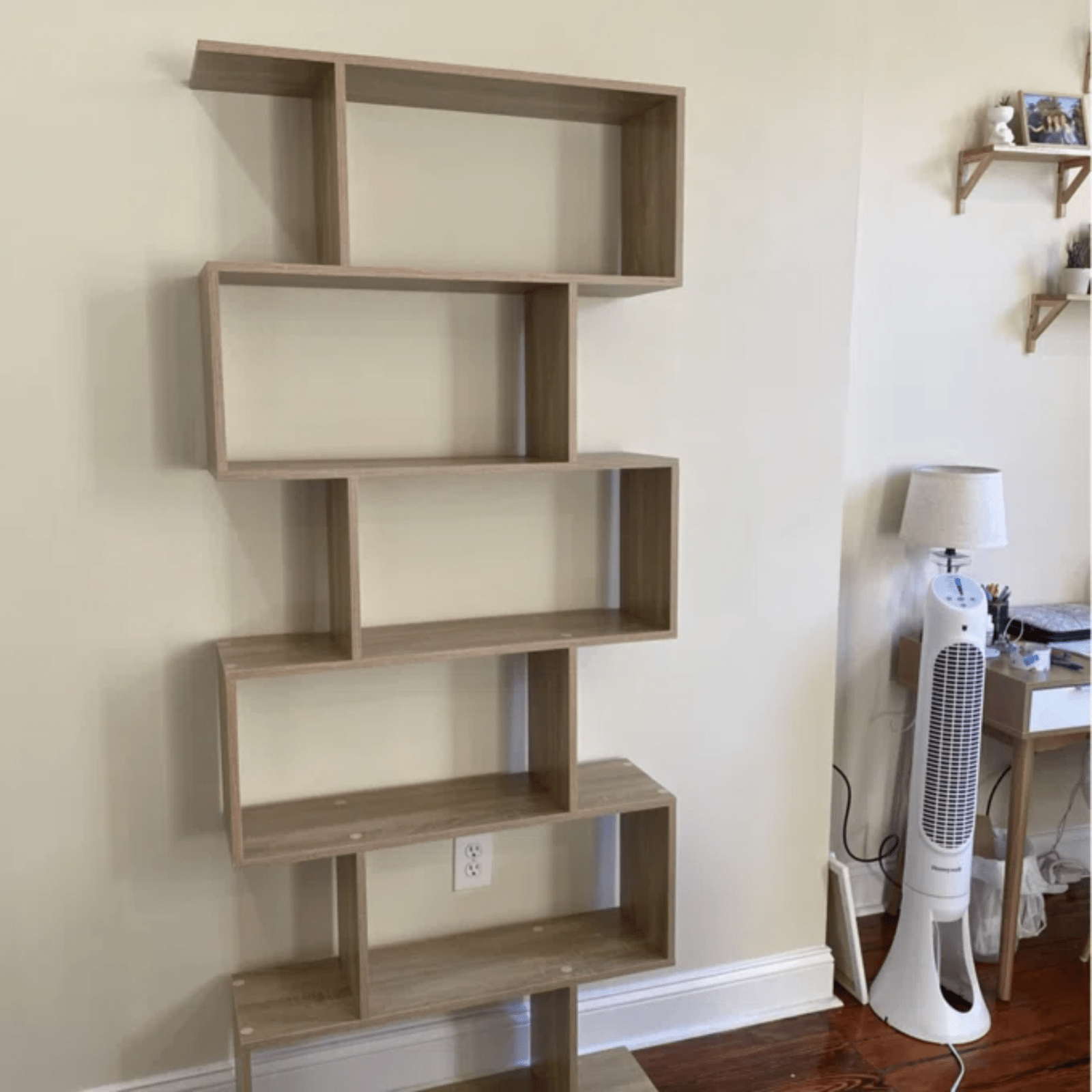 Large Wooden Bookcase 6 Tier S Shaped Bookshelf Storage Unit Tall Display Shelf - Home and Garden Furniture Shop - rustic - furniture