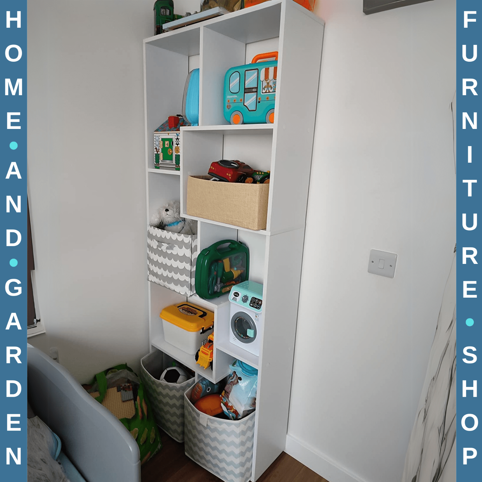 Large Wooden Bookcase Room Divider Tall Bookshelf Storage Display Unit 8 Shelves - Home and Garden Furniture Shop - rustic - furniture