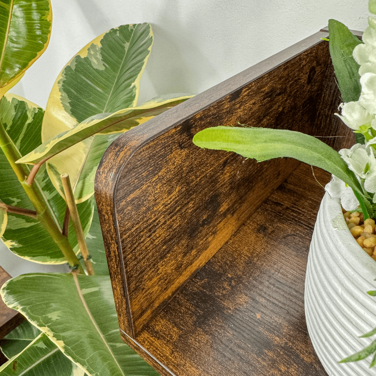 Large Wooden Bookcase Rustic Bookshelf Unique Shelving Unit Retro Display Stand - Home and Garden Furniture Shop - rustic - furniture