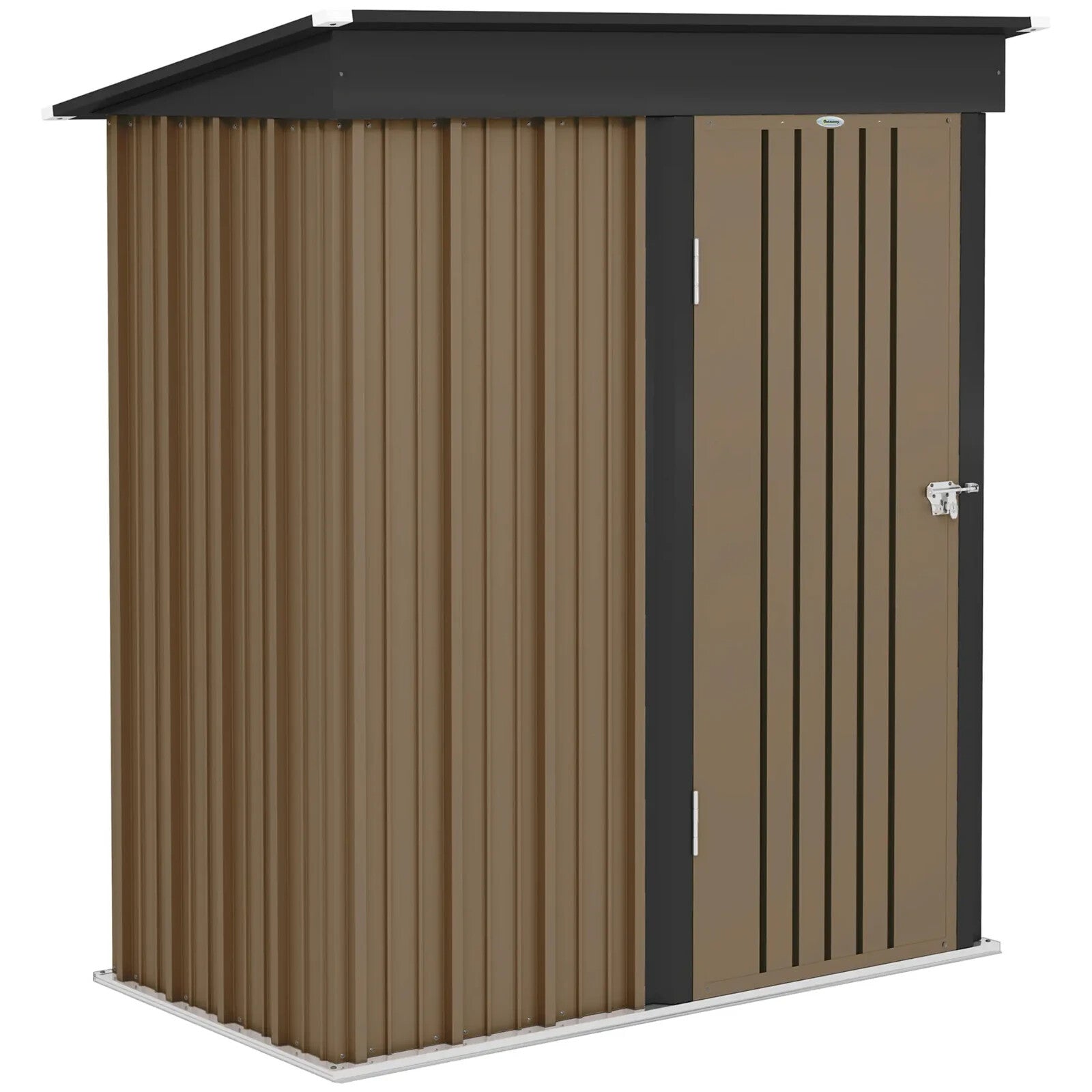 Lean to Steel Garden Storage Shed for Bike Tool 5 x 3ft Brown Small Outdoor Shed - Home and Garden Furniture Shop - rustic - furniture