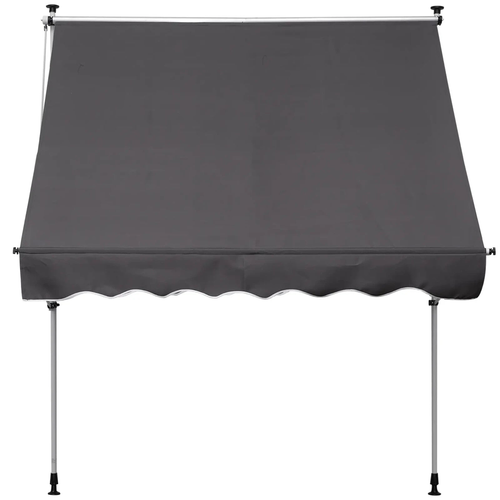 Manual Awning Retractable Shade Rectangular Aluminium Frame with Handle Grey - Home and Garden Furniture Shop - rustic - furniture