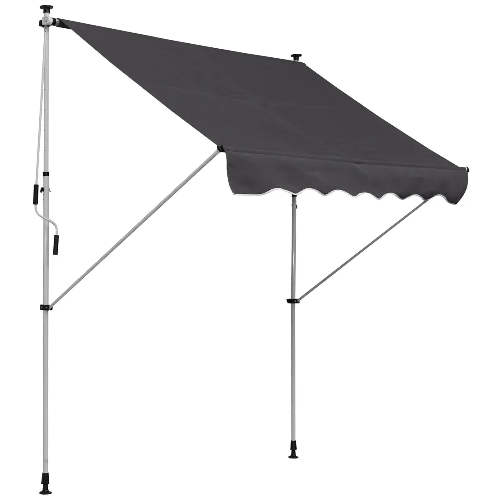 Manual Awning Retractable Shade Rectangular Aluminium Frame with Handle Grey - Home and Garden Furniture Shop - rustic - furniture