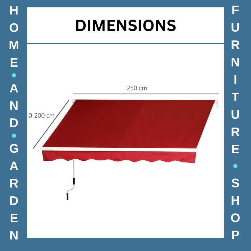 Manual Retractable Patio Awning 2.5m x 2m Garden Sun Shade Shelter with UV Cover - Home and Garden Furniture Shop - rustic - furniture