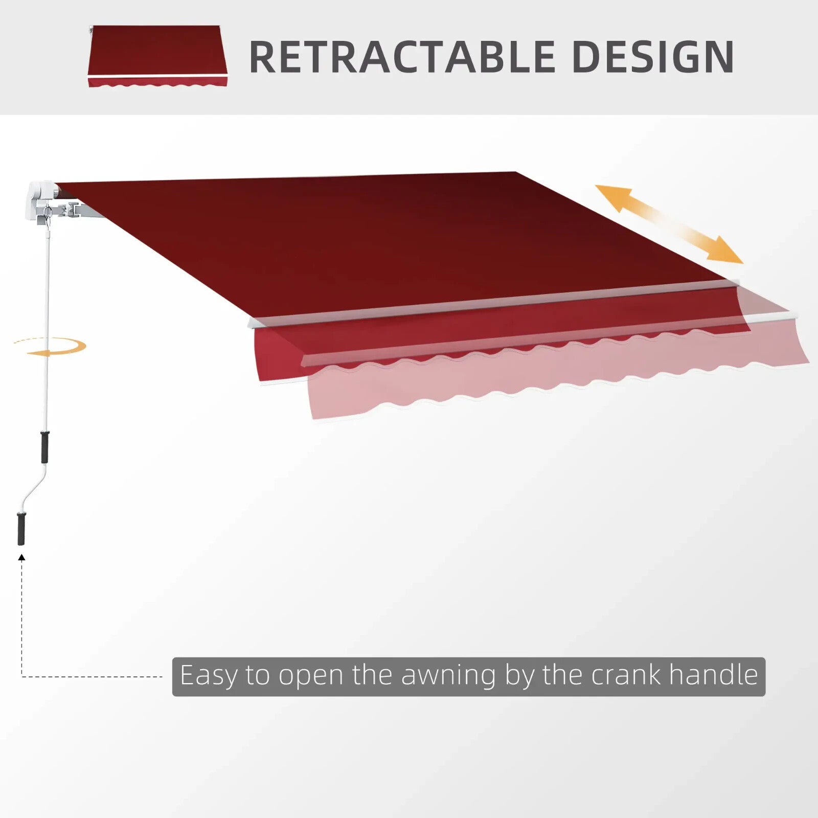 Manual Retractable Patio Awning 2.5m x 2m Garden Sun Shade Shelter with UV Cover - Home and Garden Furniture Shop - rustic - furniture
