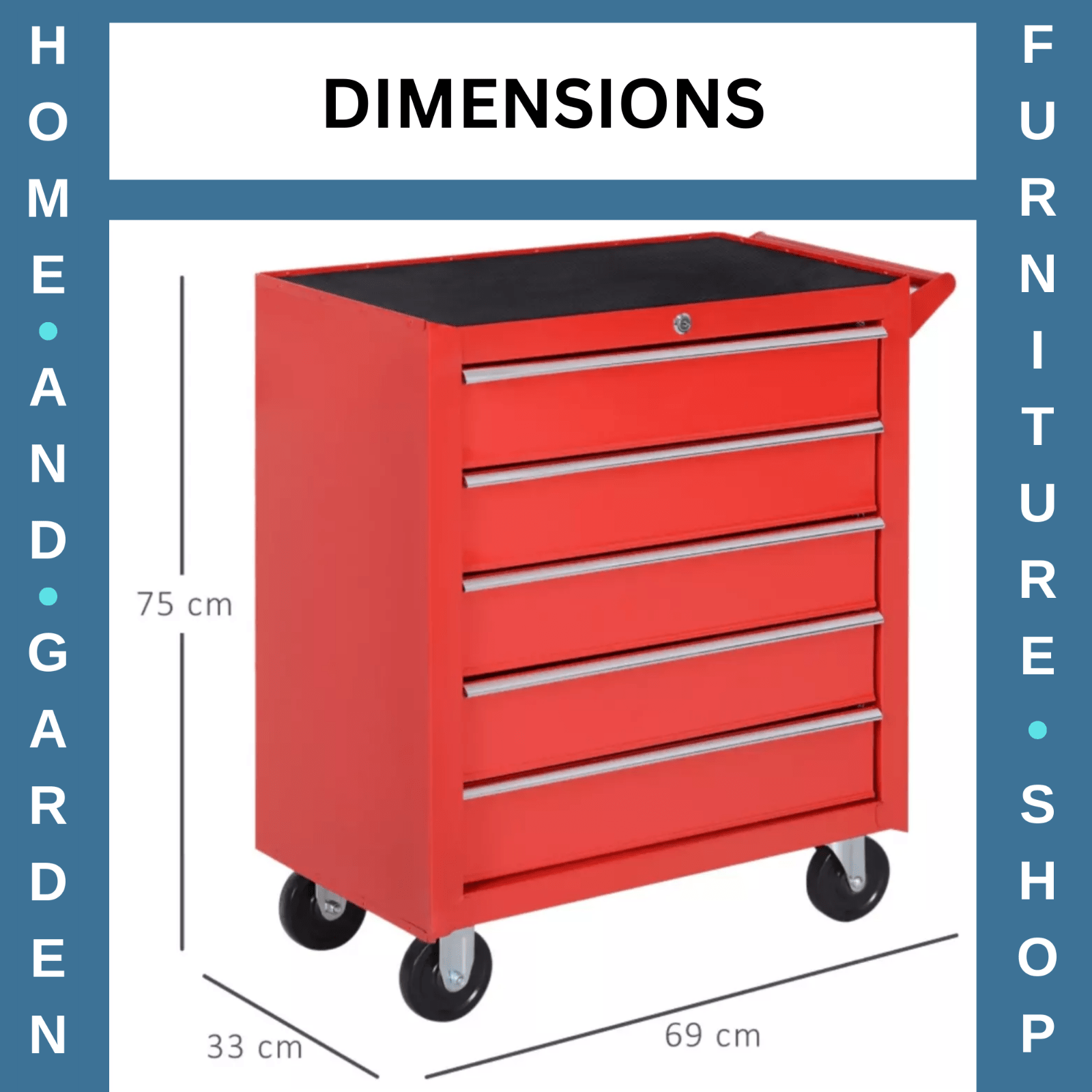 Mechanic Roller Tool Cabinet Storage Chest Box Garage Workshop 7 Drawers Red Set - Home and Garden Furniture Shop - rustic - furniture