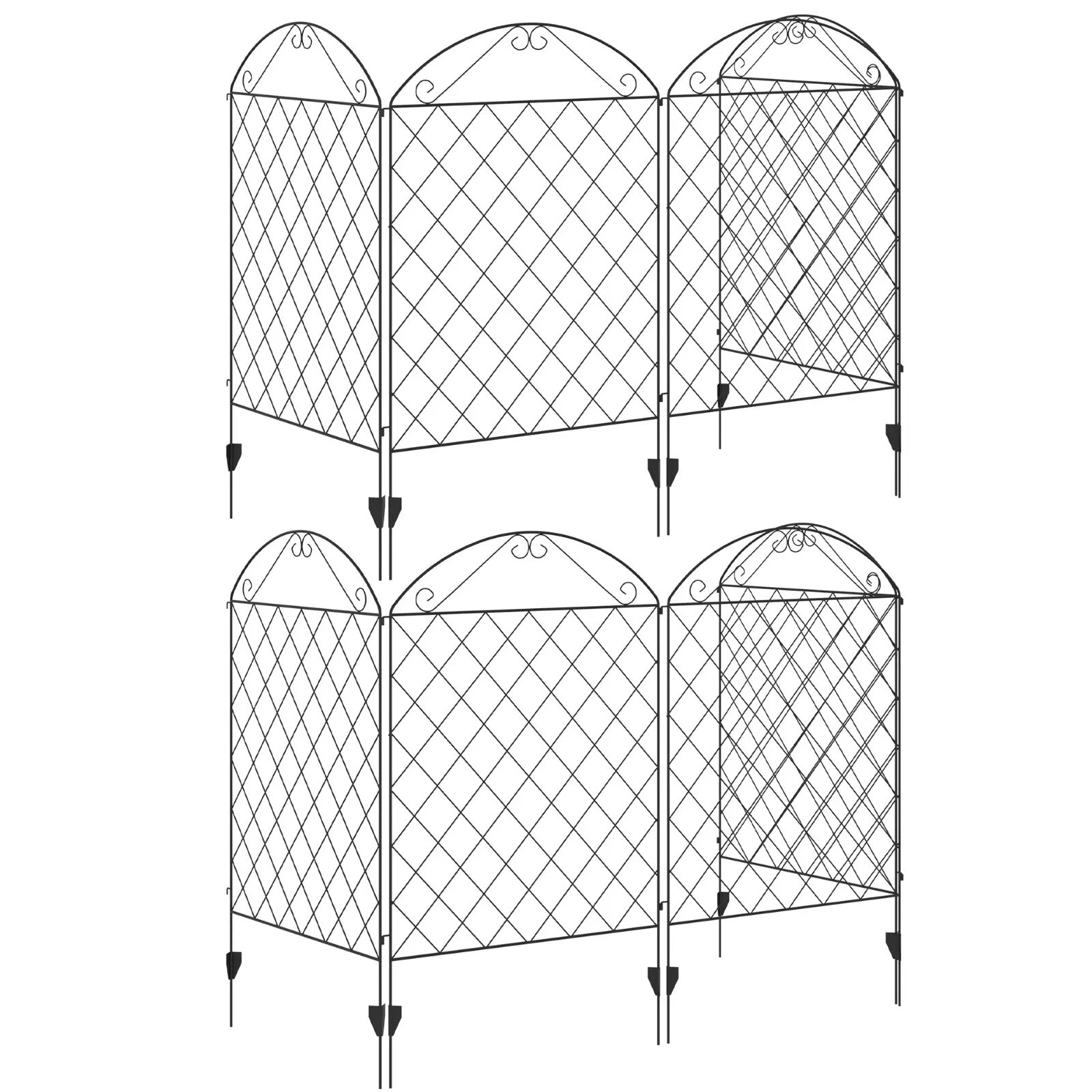 Metal Decorative Garden Fencing 8 Panels 7m Flexible Outdoor Picket Border - Home and Garden Furniture Shop - rustic - furniture
