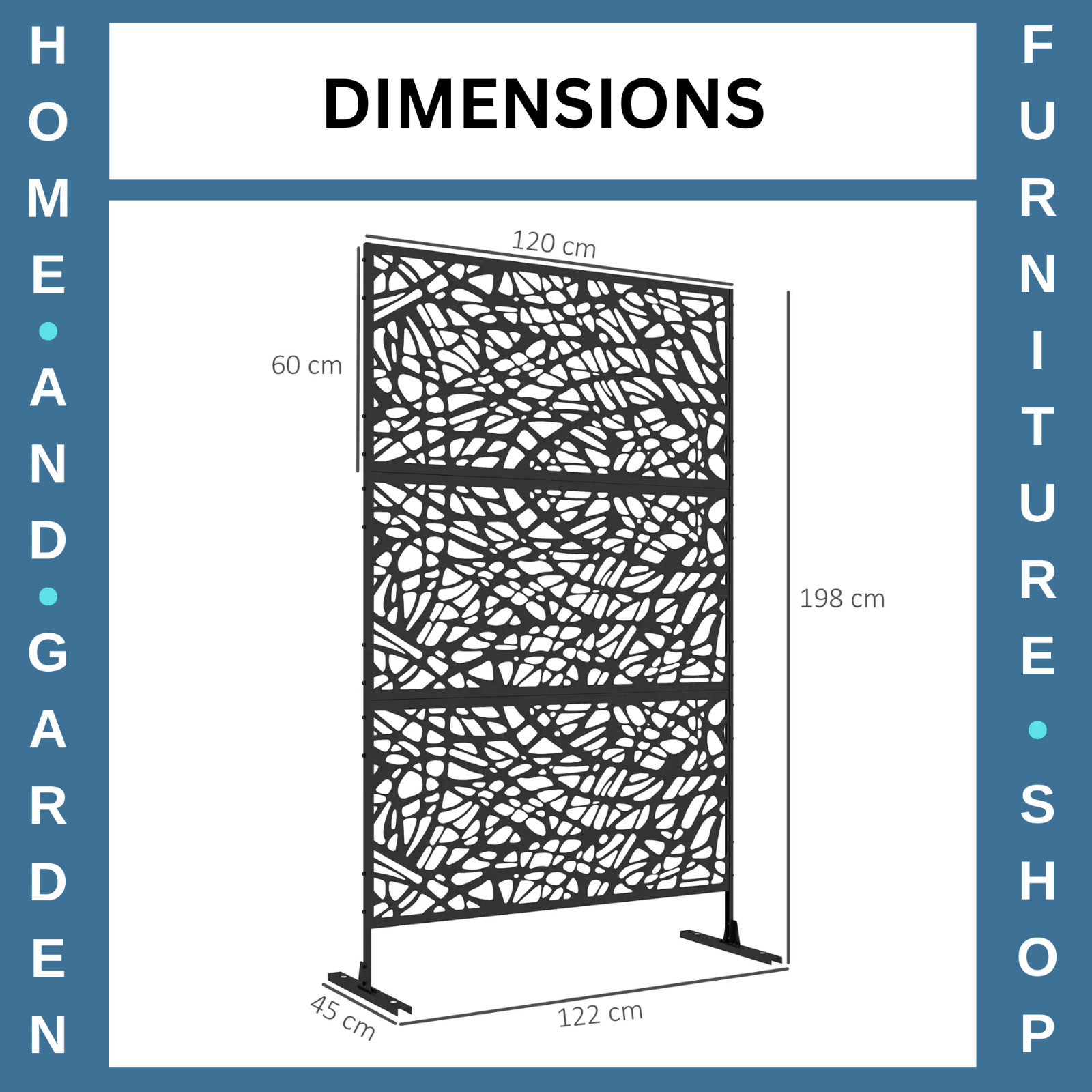 Metal Decorative Privacy Screen Outdoor Garden Divider Panel Black Twisted Lines - Home and Garden Furniture Shop - rustic - furniture