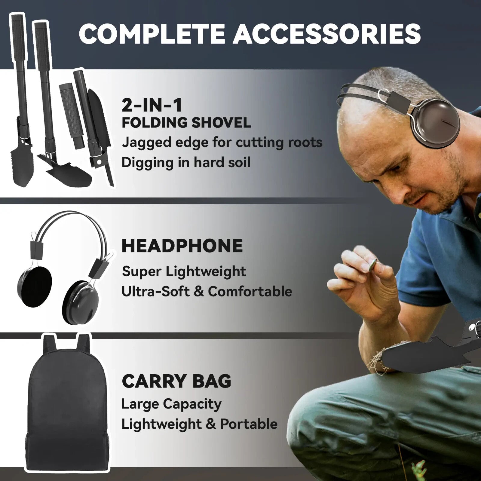 Metal Detector for Adults Beginners Gold Detector Waterproof Coil High Accuracy - Home and Garden Furniture Shop - rustic - furniture