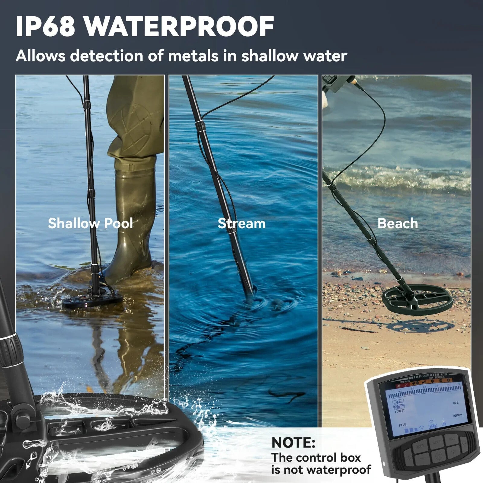 Metal Detector for Adults Beginners Gold Detector Waterproof Coil High Accuracy - Home and Garden Furniture Shop - rustic - furniture