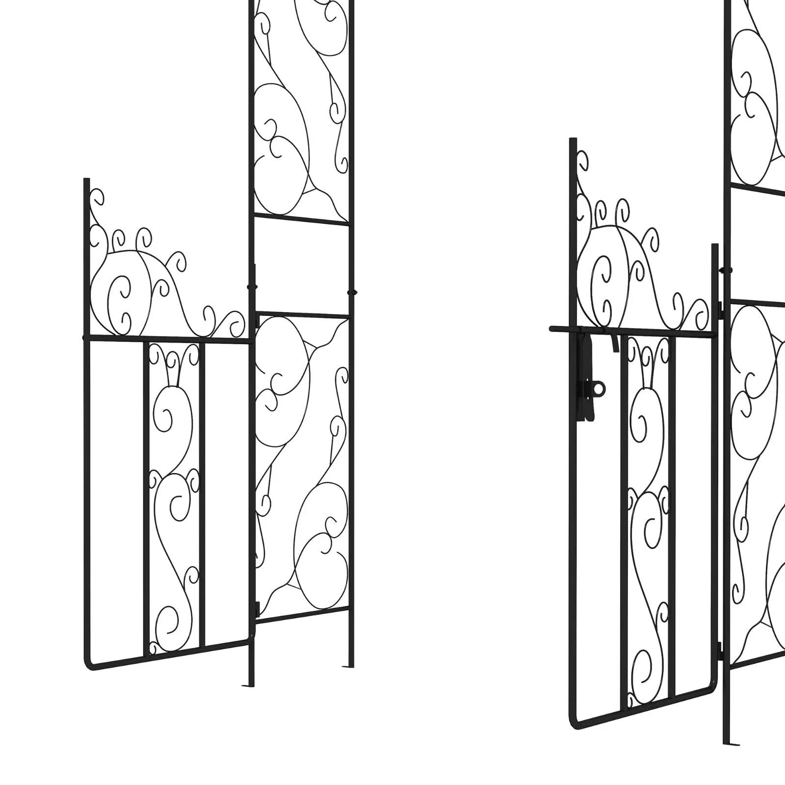 Metal Garden Arch with Double Gate for Climbing Plants Vines & Roses Arbor Frame - Home and Garden Furniture Shop - #rustic - furniture#