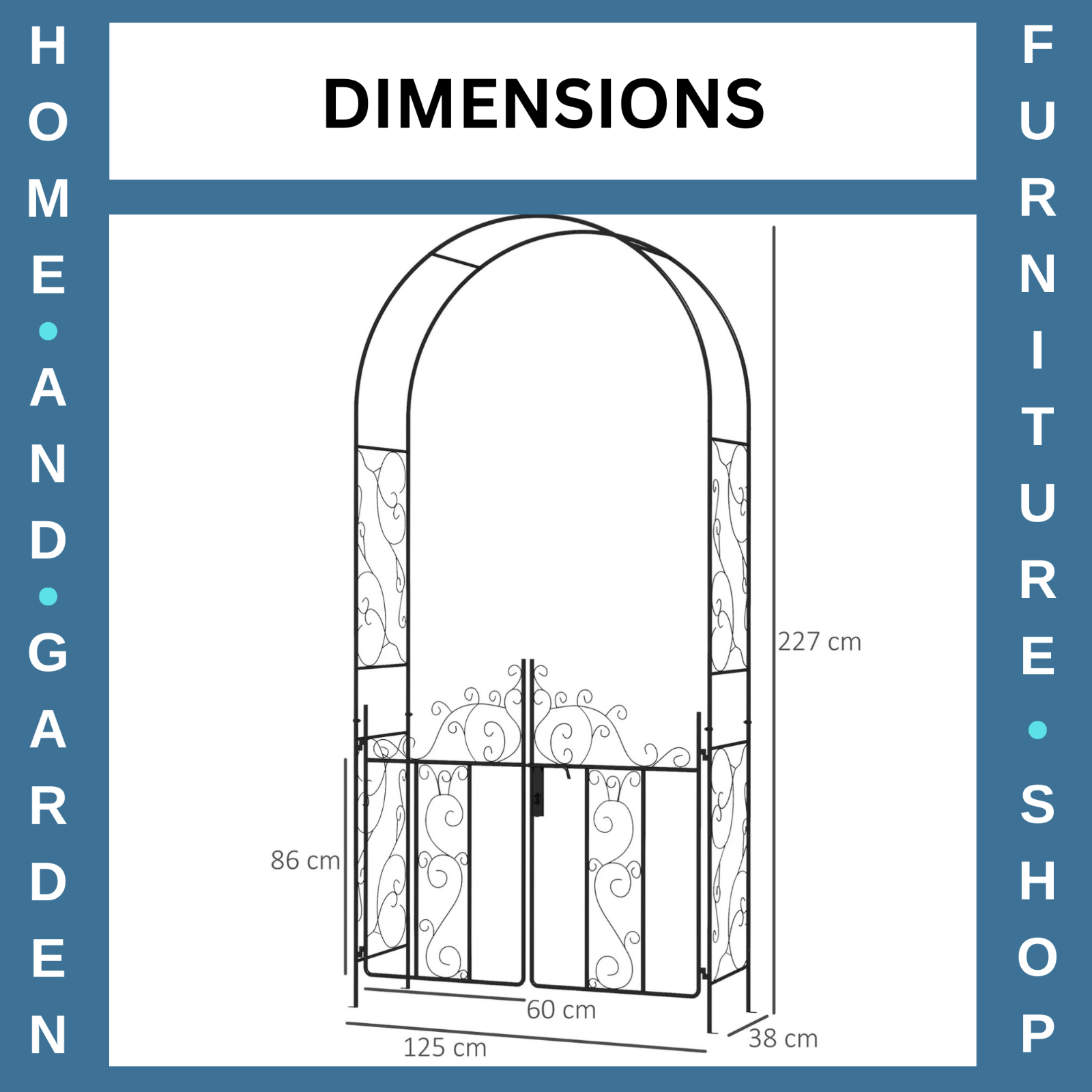 Metal Garden Arch with Double Gate for Climbing Plants Vines & Roses Arbor Frame - Home and Garden Furniture Shop - rustic - furniture
