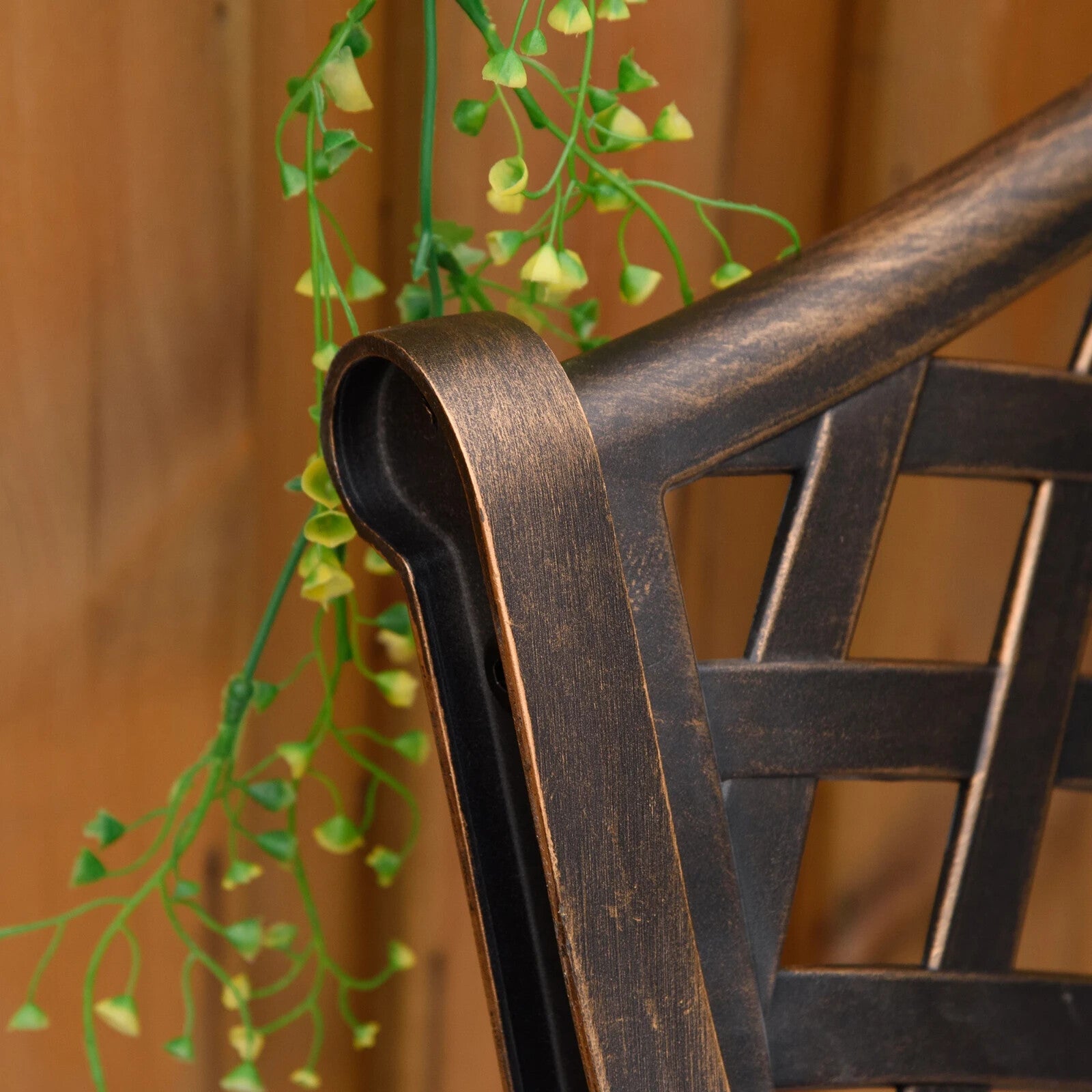 Metal Garden Bench 2 Seater Cast Aluminium Antique Park Loveseat Patio Bronze - Home and Garden Furniture Shop - rustic - furniture