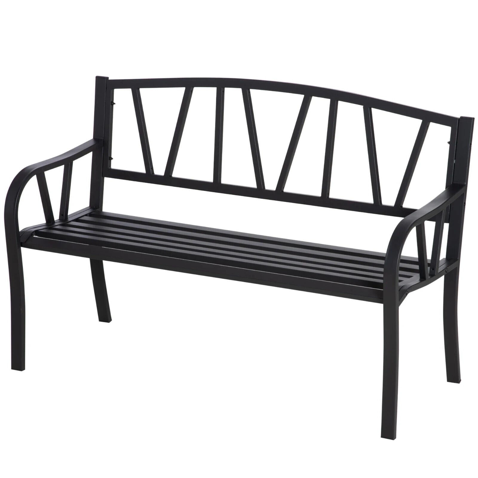 Metal Garden Bench 2 Seater Loveseat Outdoor Garden Furniture Patio Bench Seat - Home and Garden Furniture Shop - #rustic - furniture#