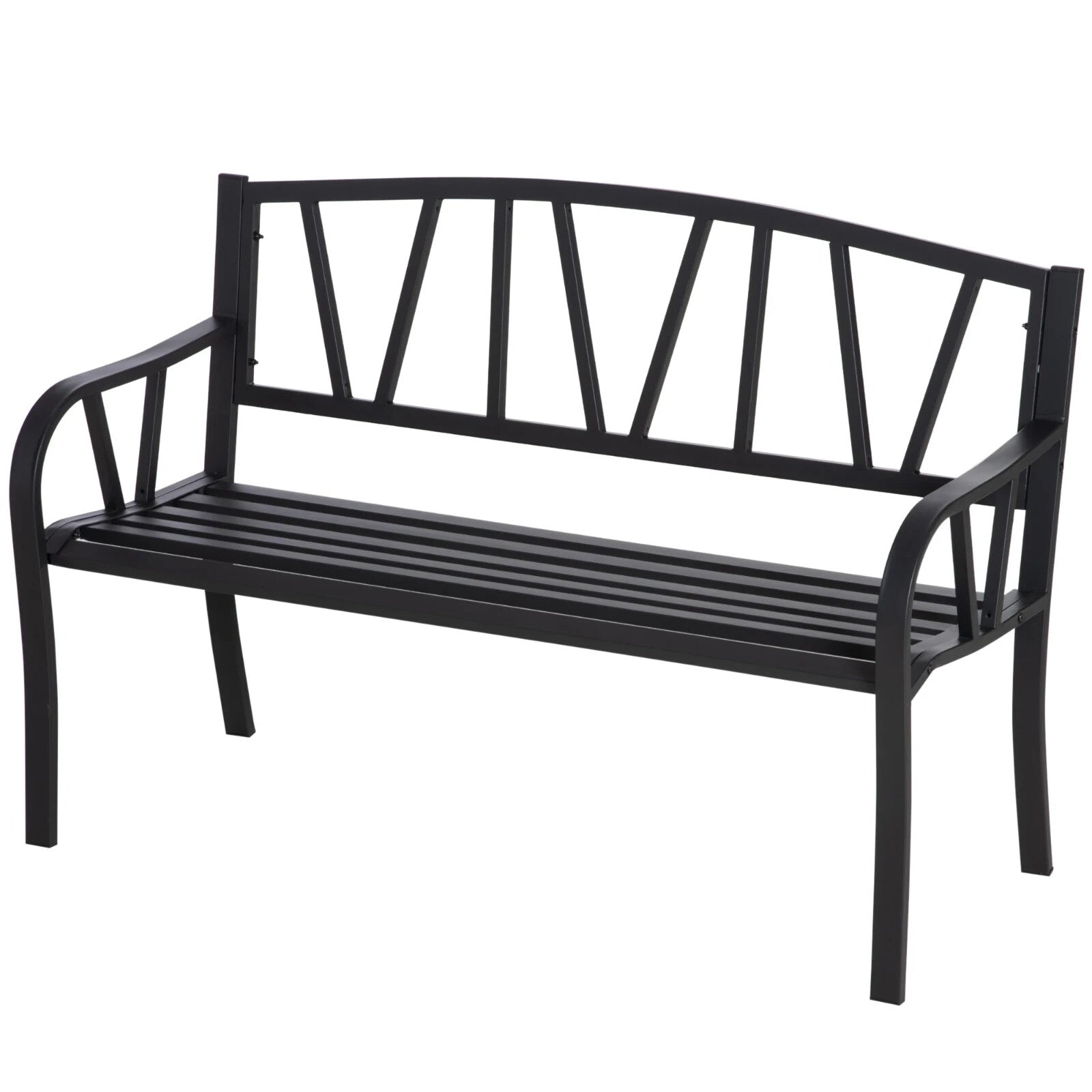 Metal Garden Bench 2 Seater Loveseat Outdoor Garden Furniture Patio Bench Seat - Home and Garden Furniture Shop - rustic - furniture