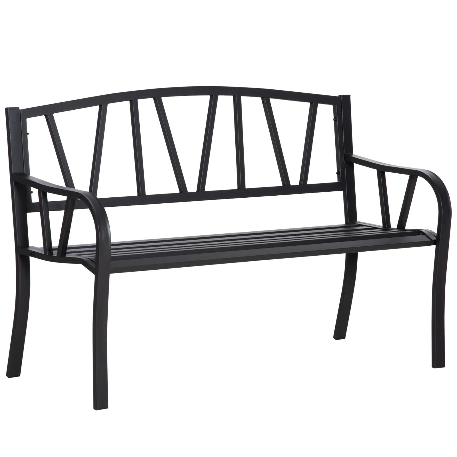 Metal Garden Bench 2 Seater Loveseat Outdoor Garden Furniture Patio Bench Seat - Home and Garden Furniture Shop - rustic - furniture