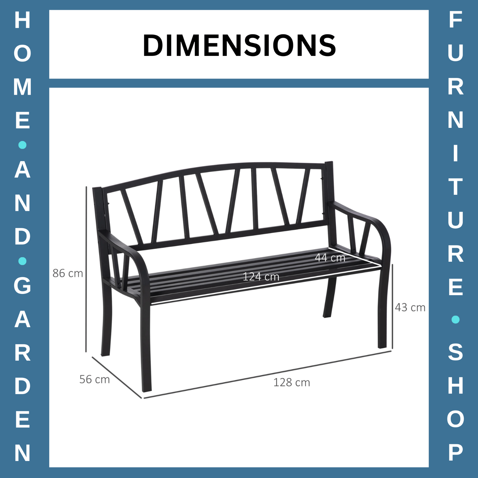 Metal Garden Bench 2 Seater Loveseat Outdoor Garden Furniture Patio Bench Seat - Home and Garden Furniture Shop - #rustic - furniture#